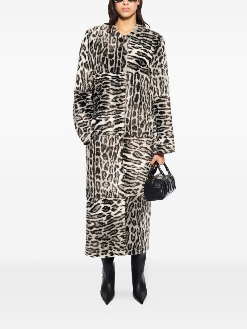 STAND STUDIO patchwork animal coat outlook