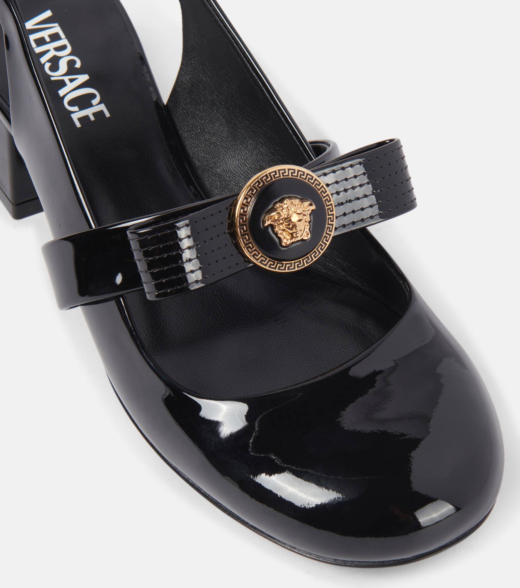 Gianni Ribbon patent leather slingback pumps - 5