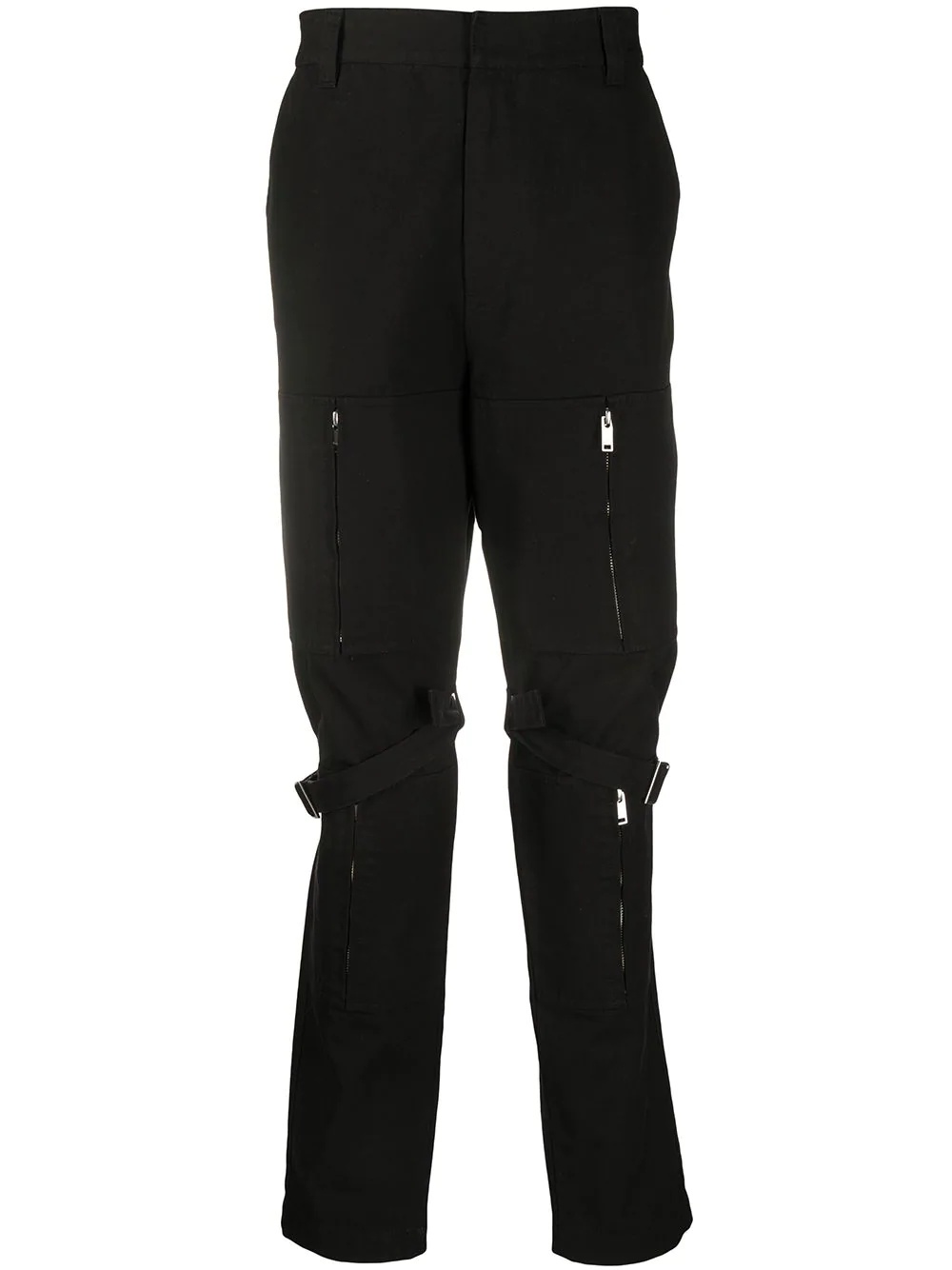 zipped detail cargo trousers - 1