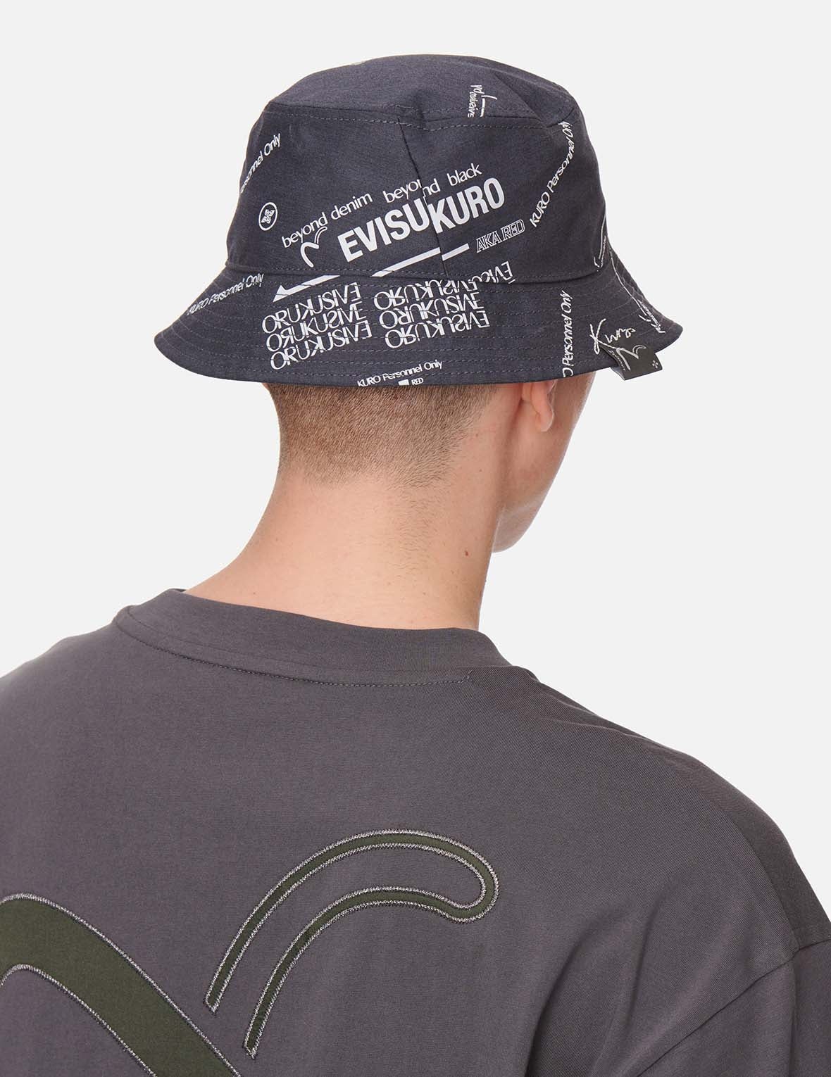Slogan Embroidered and Logo Print Bucket Hat - 6