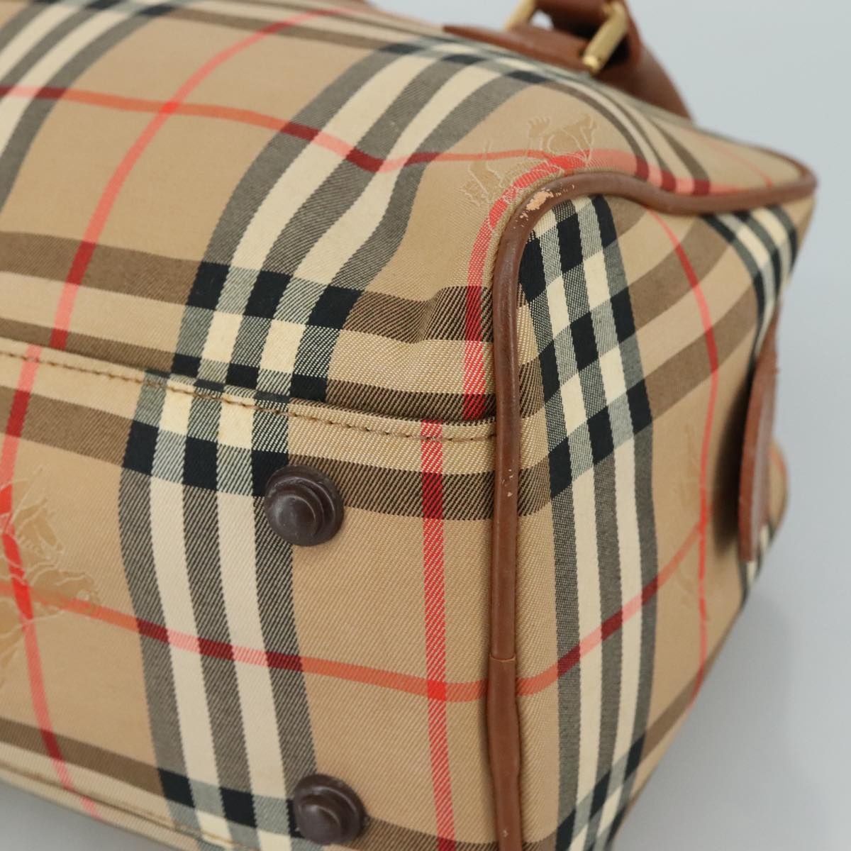 Burberry Nova Check Hand Bag Canvas Beige - 9