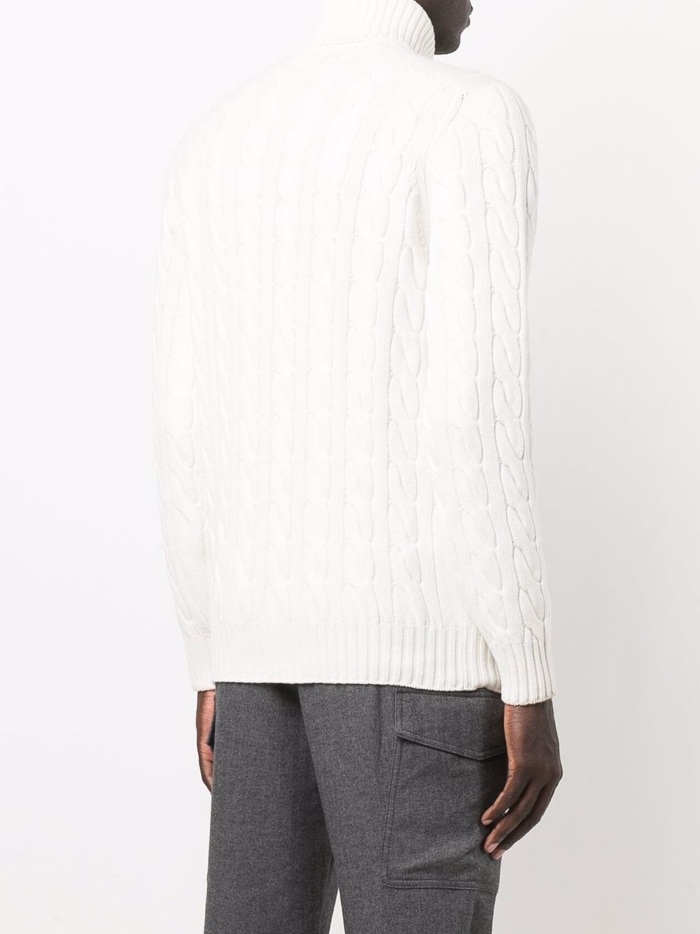 cable knit roll-neck jumper - 4