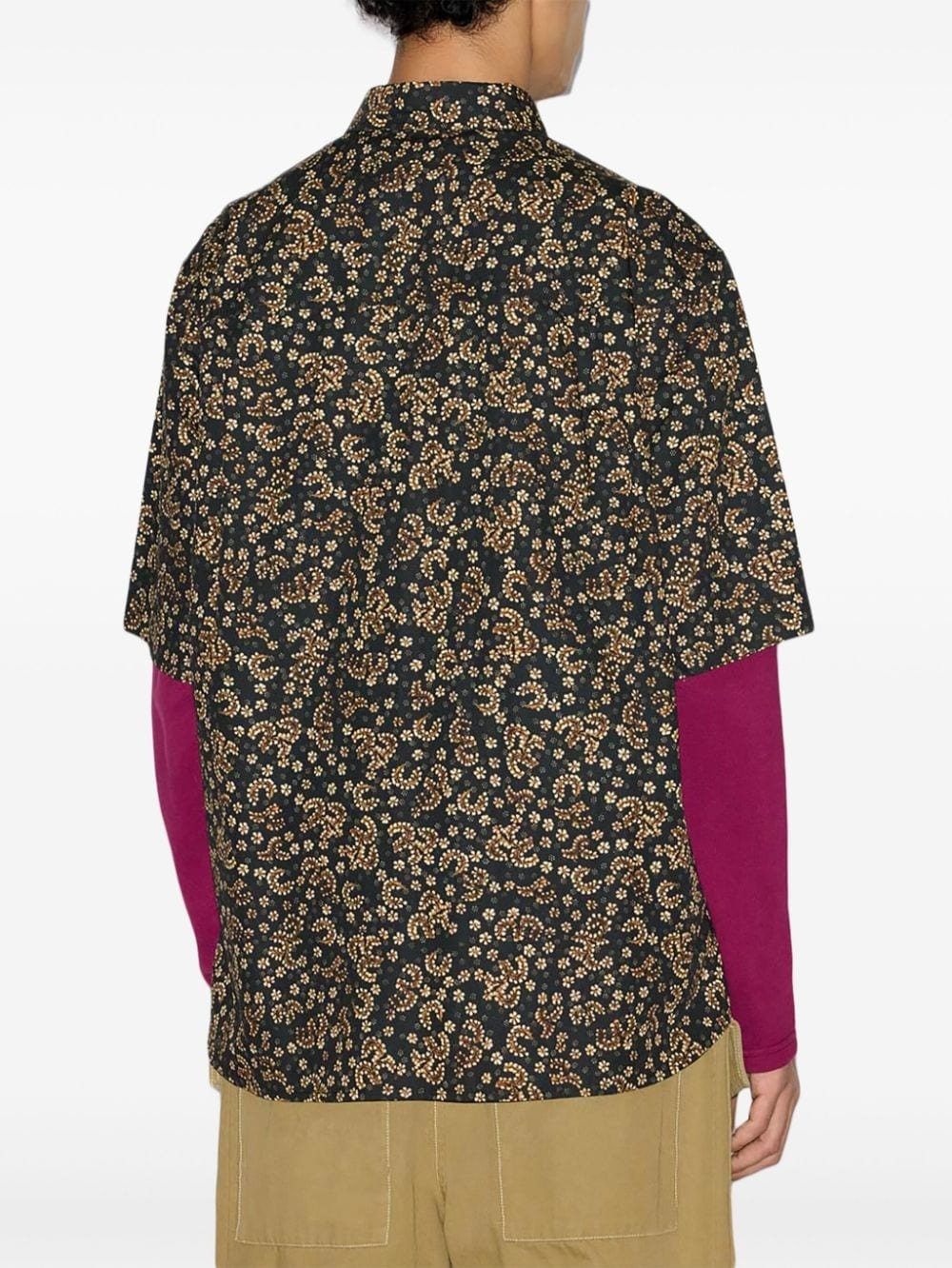 floral-print short-sleeve shirt - 4