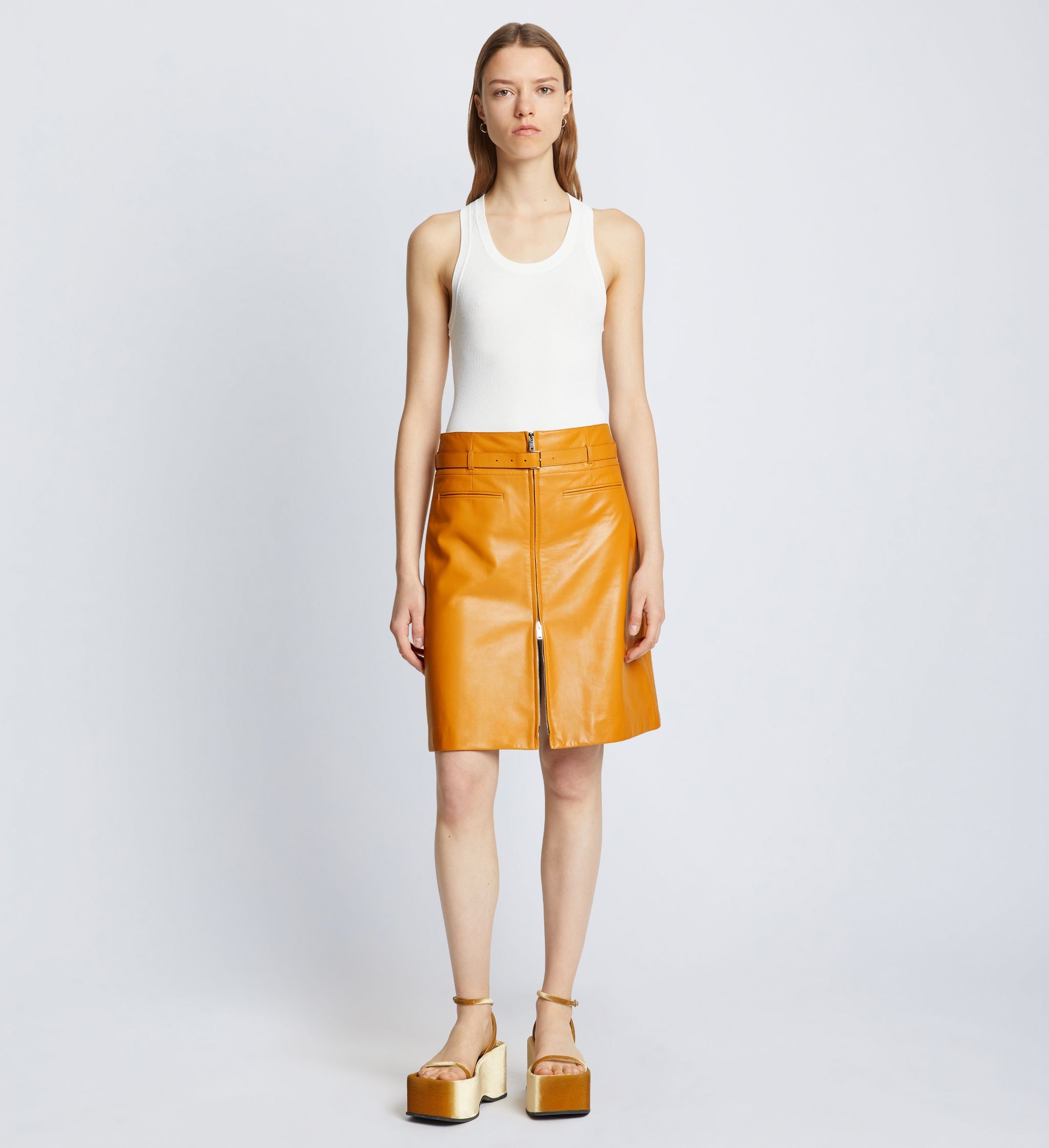 Glossy Leather Skirt - 2