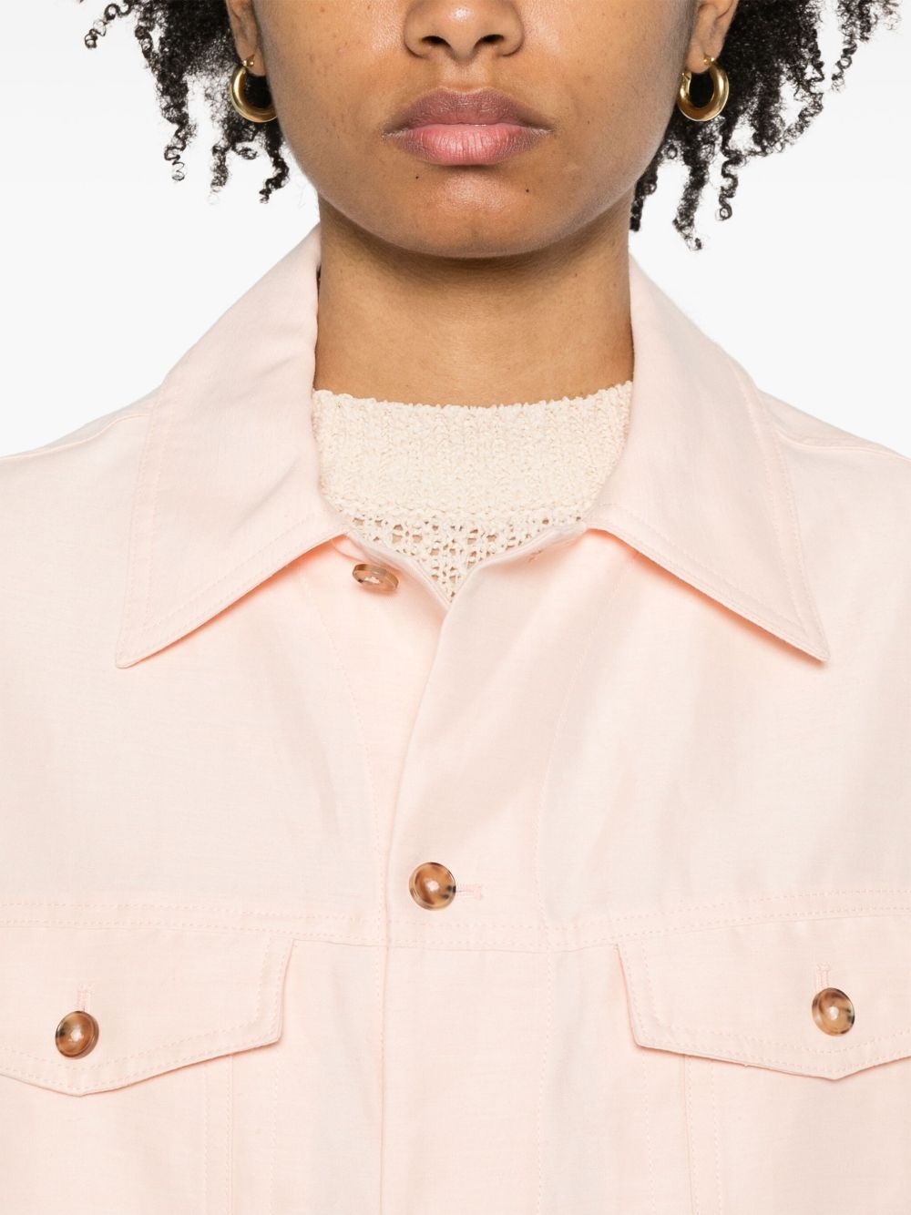 shantung buttoned jacket - 5