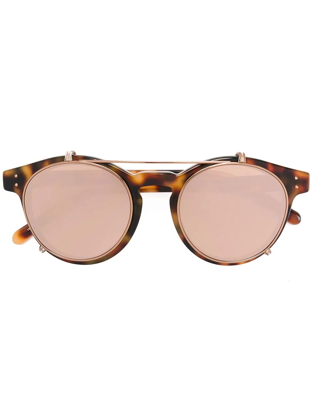 tortoiseshell round sunglasses - 1