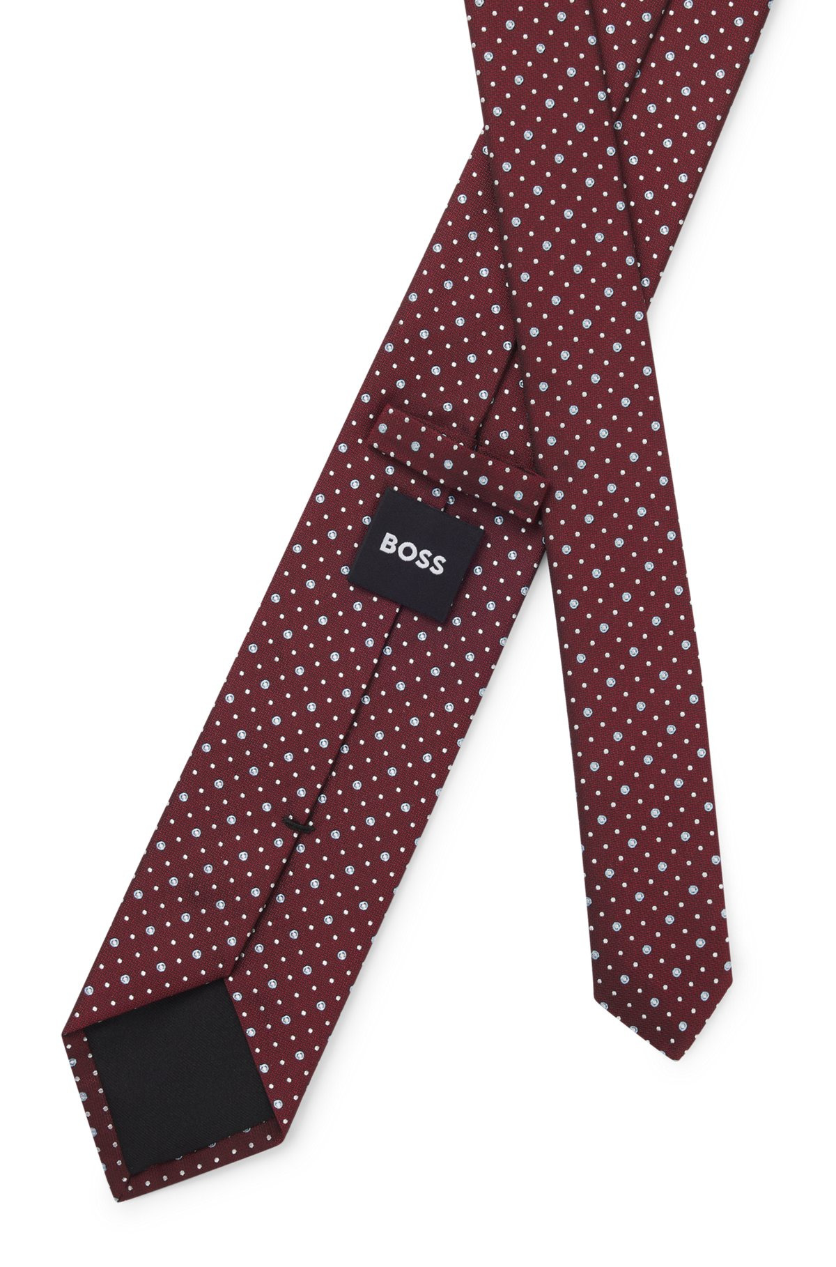SILK-BLEND TIE WITH DOT MOTIF - 5