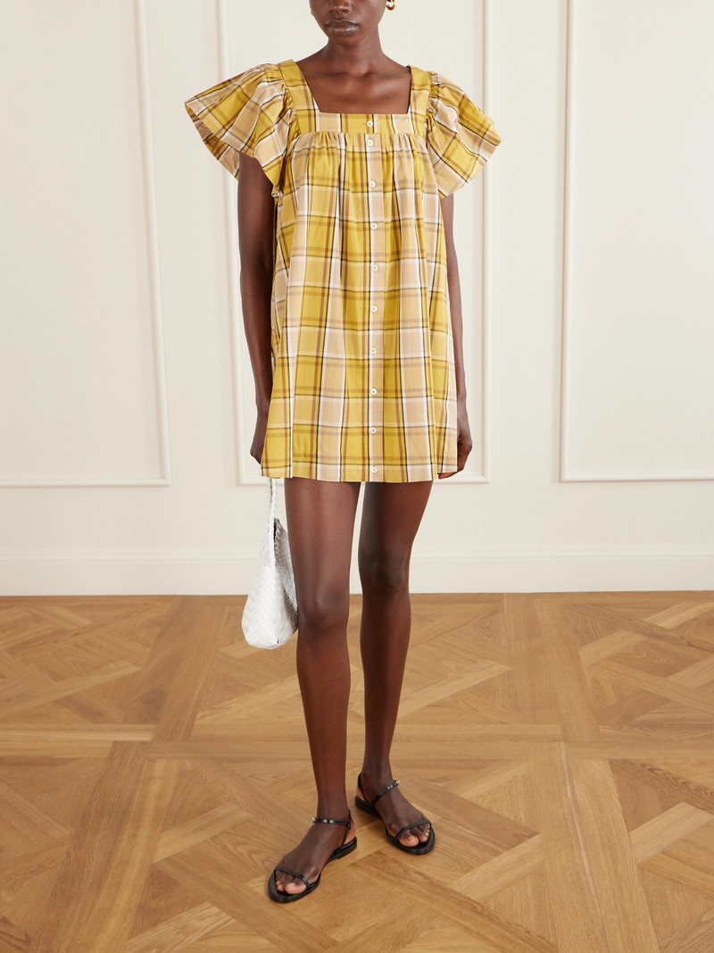 Sea Copeland Plaid Cotton-poplin Mini Dress outlook