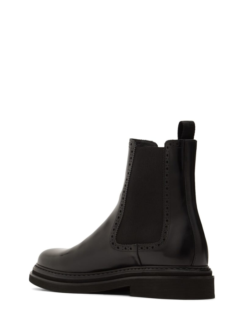 Brushed leather Chelsea boots - 4