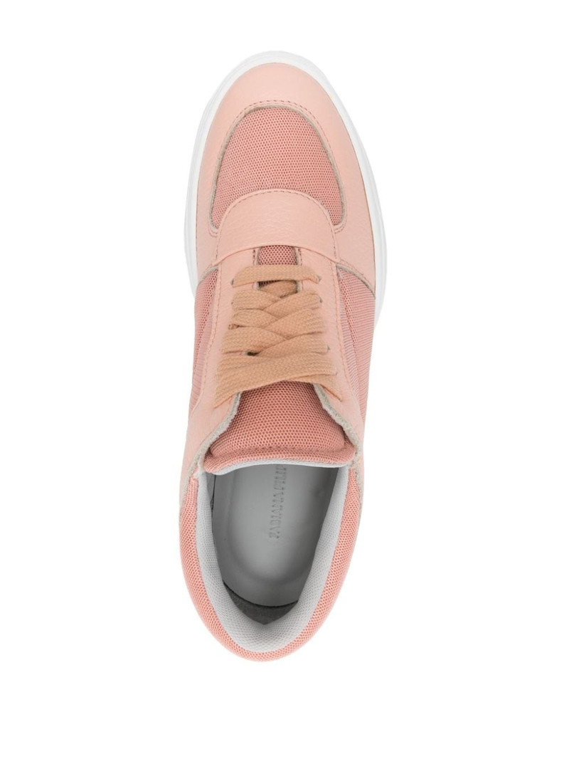 mesh-panels leather sneakers 4