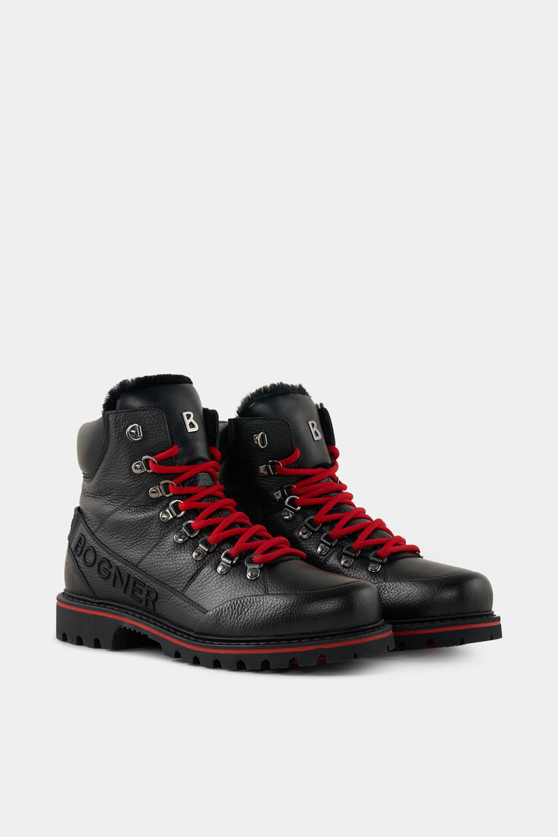 Mid Boots Helsinki with spikes in Black/Red 4