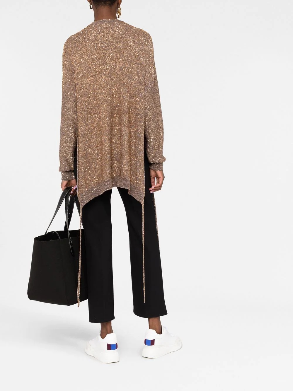 sequinned side-tie jumper - 6