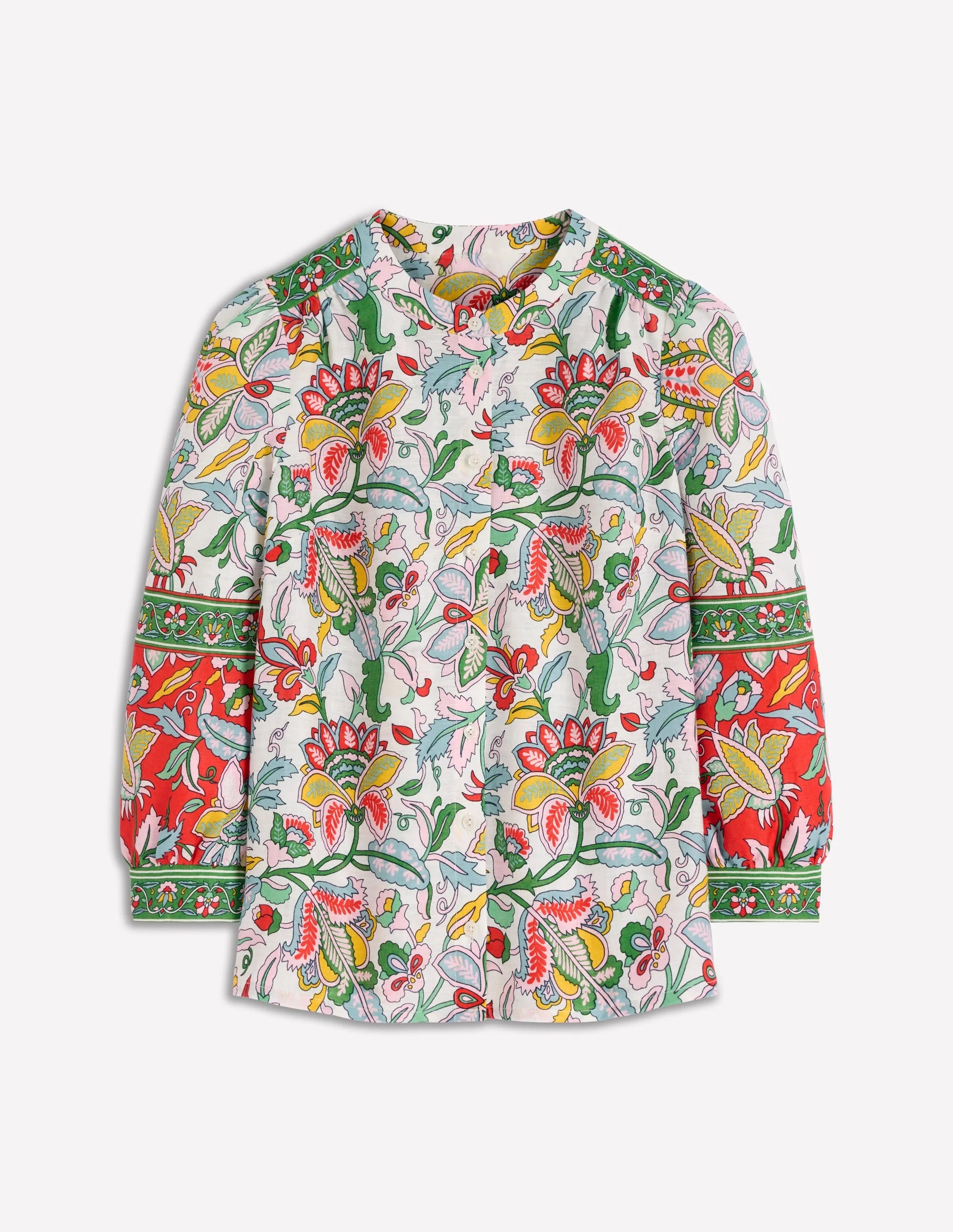 Alicia Linen Top-Multi, Botanical Trail - 1