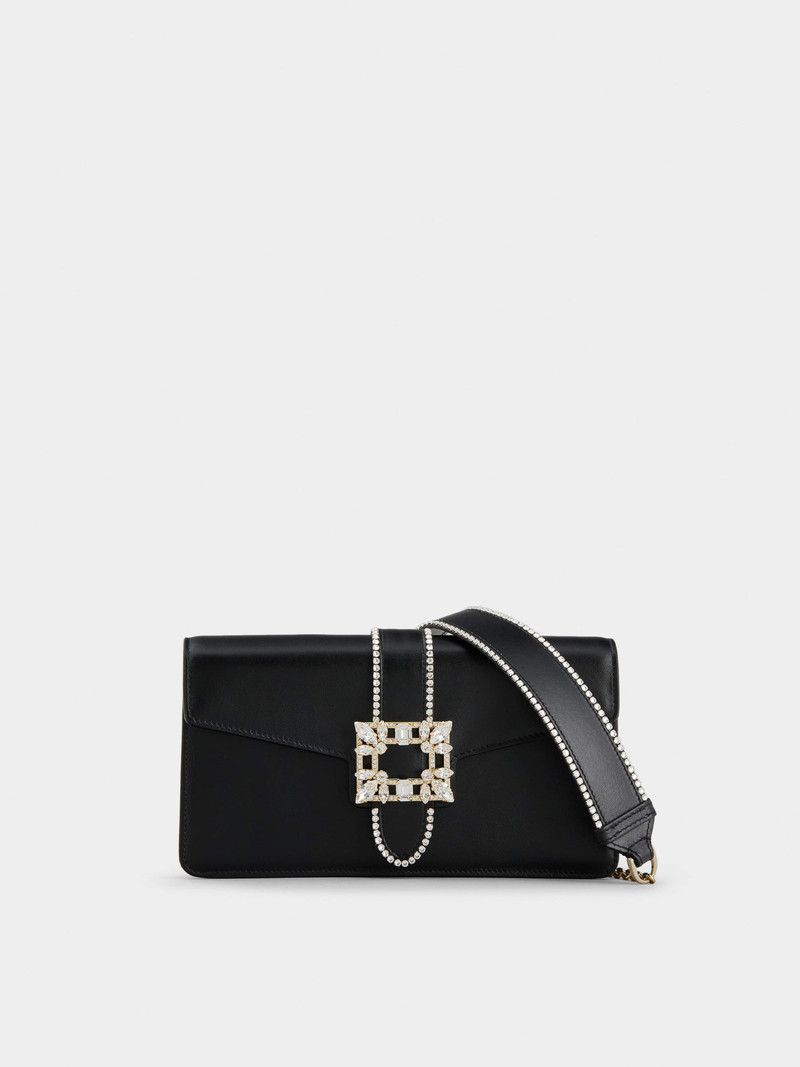 Miss Vivier Strass Buckle Clutch in Leather 1