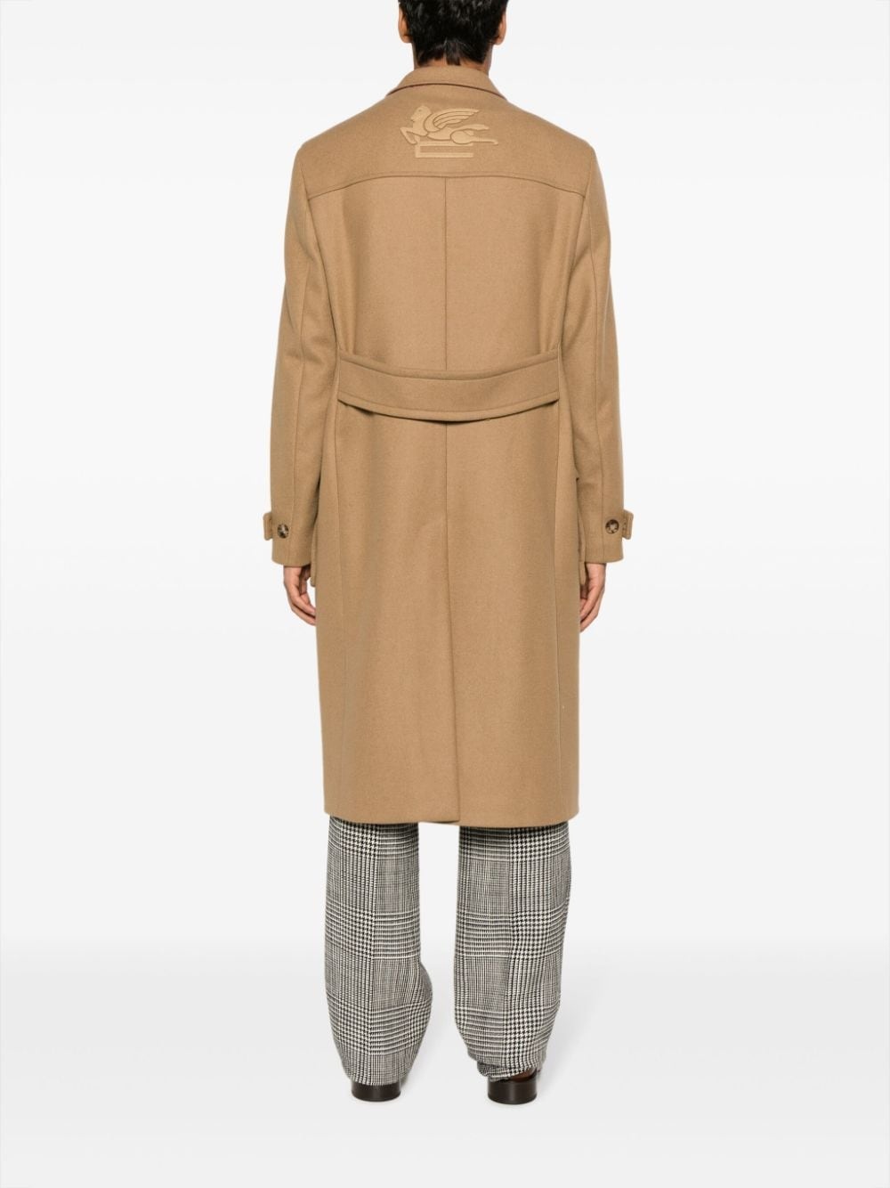 single-breasted wool-blend coat - 4