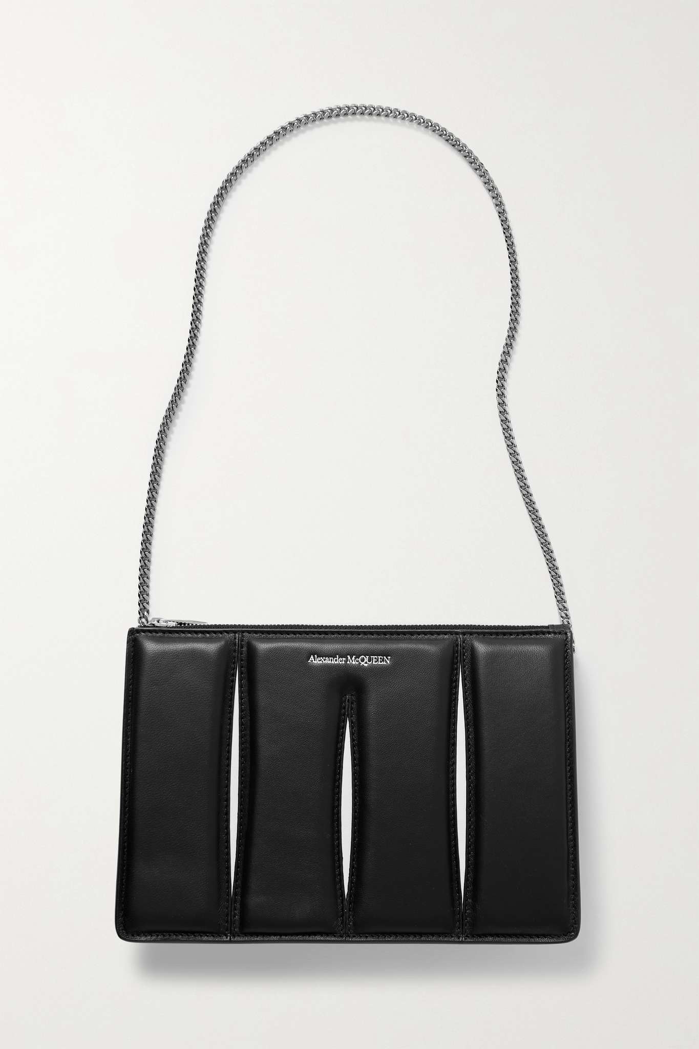 The Slash cutout two-tone leather shoulder bag - 1