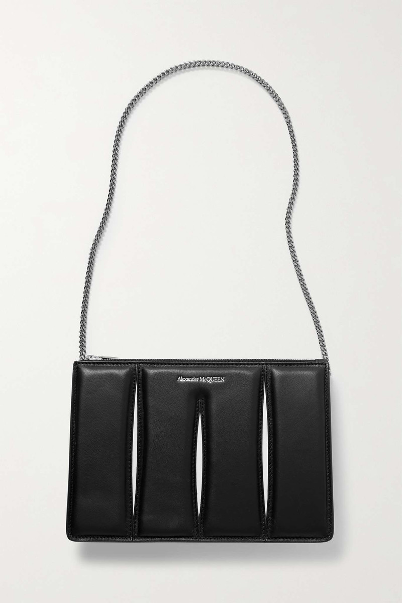 The Slash cutout two-tone leather shoulder bag 1