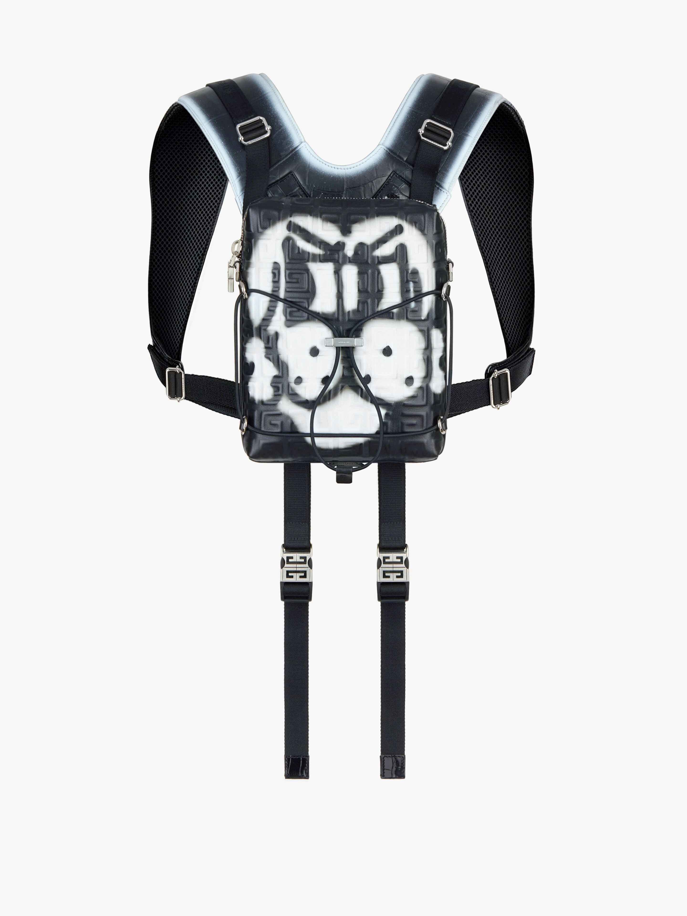 VENTURE BACKPACK IN LEATHER WITH TAG EFFECT PRINTS - 1