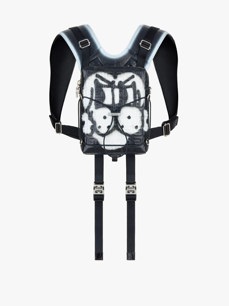 VENTURE BACKPACK IN LEATHER WITH TAG EFFECT PRINTS 1