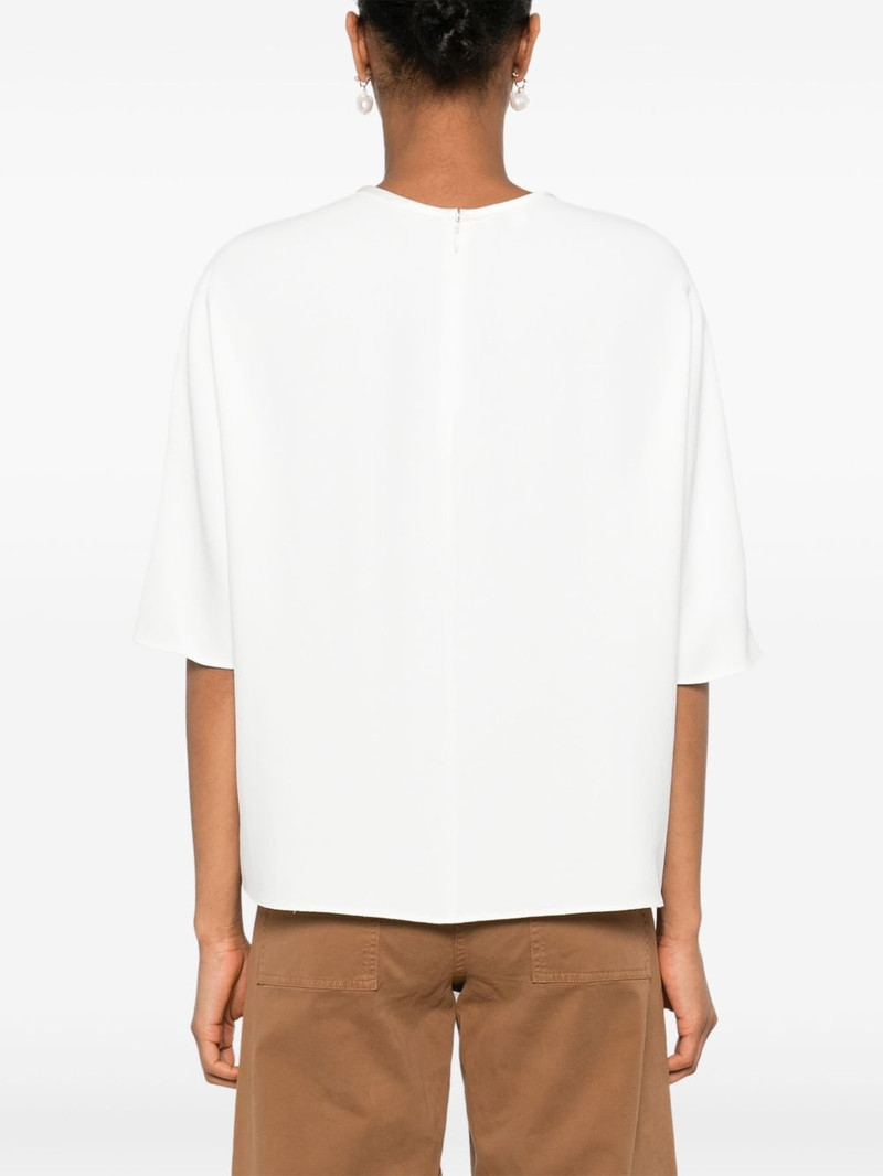 satin-trim crepe blouse 4