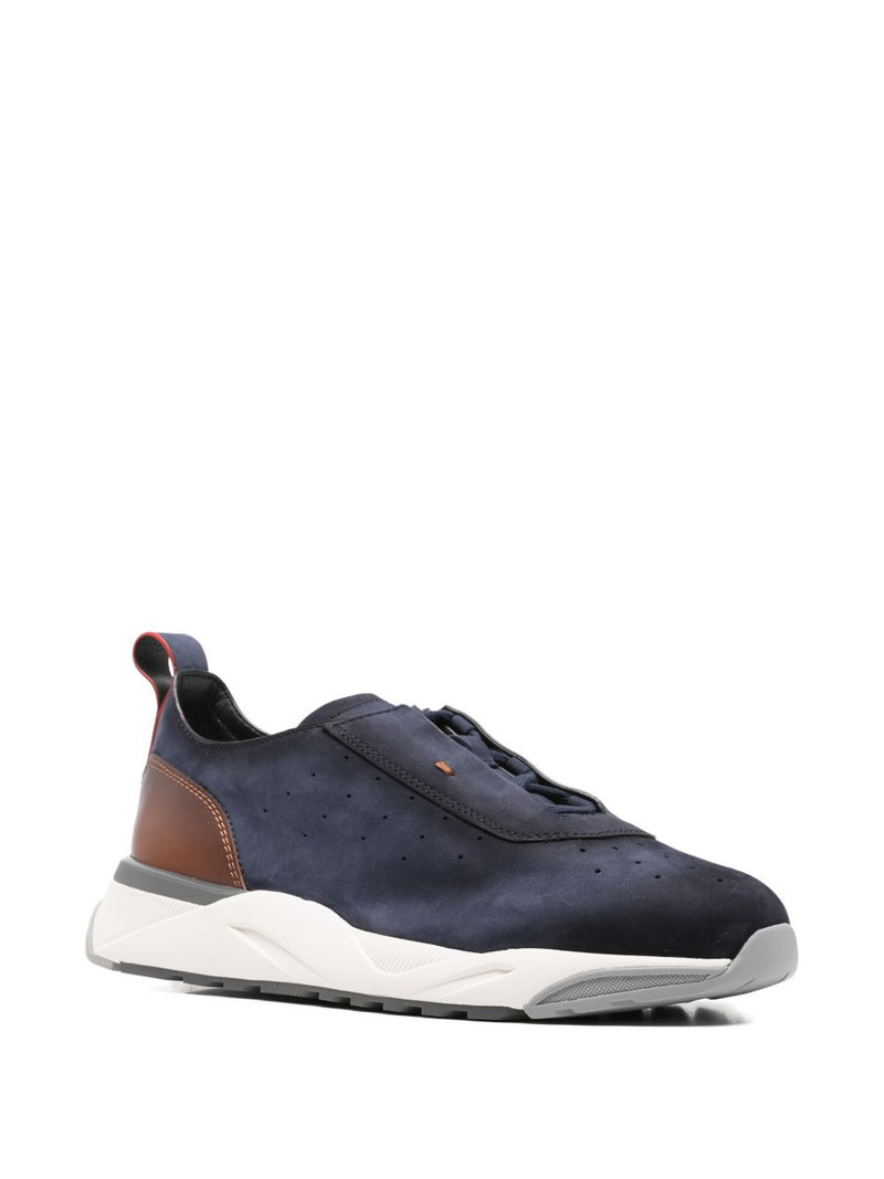 Santoni suede panelled sneakers outlook