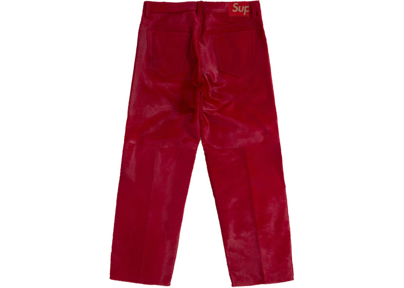 Supreme Supreme Ponyhair Loose Fit 5-Pocket Jean Red outlook