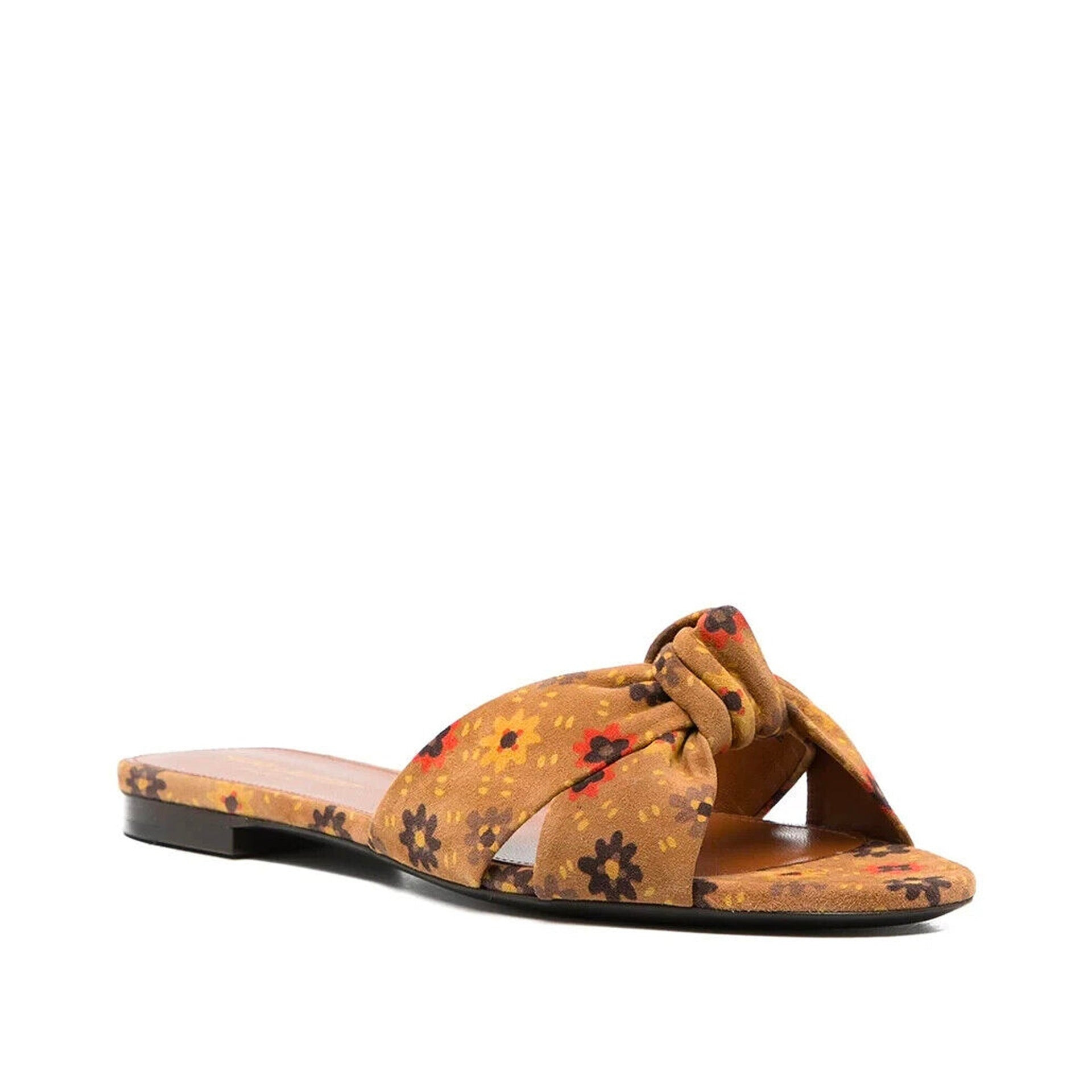 Saint Laurent Bianca Knotted Suede Slides Women - 2