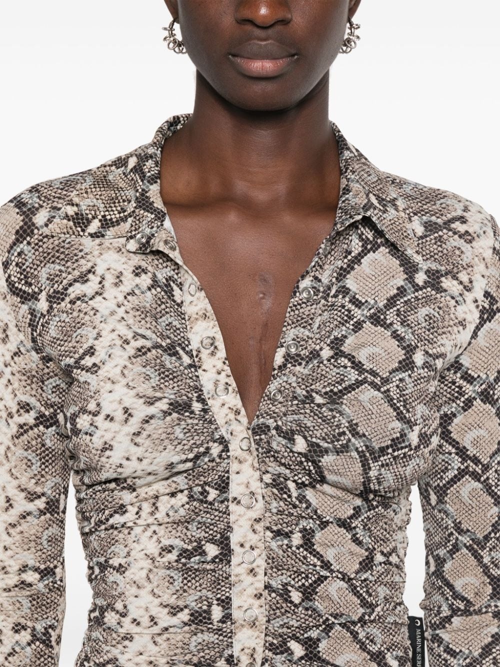 python-print draped blouse - 5