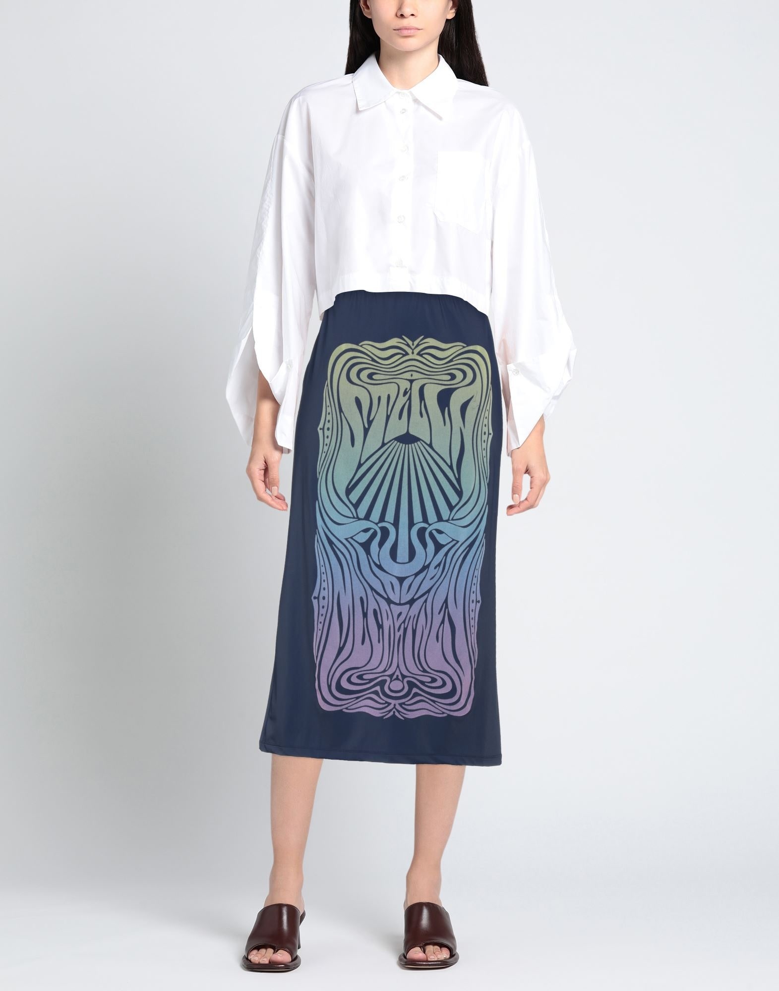 Navy blue Women's Midi Skirt - 2