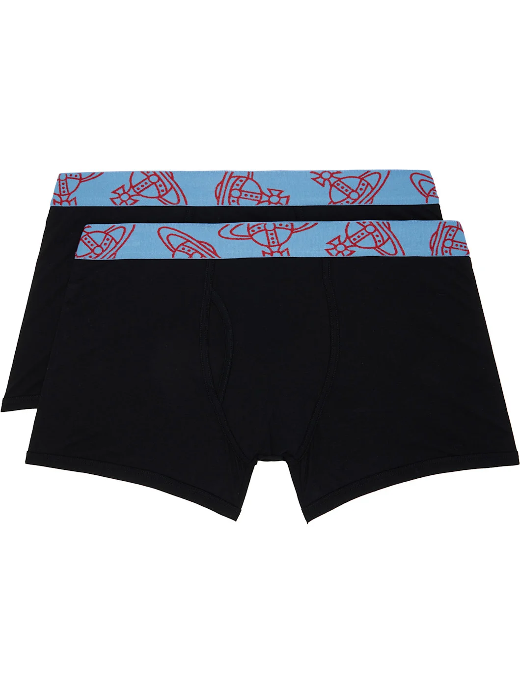 Two-Pack Black Cotton Boxer Briefs - 1