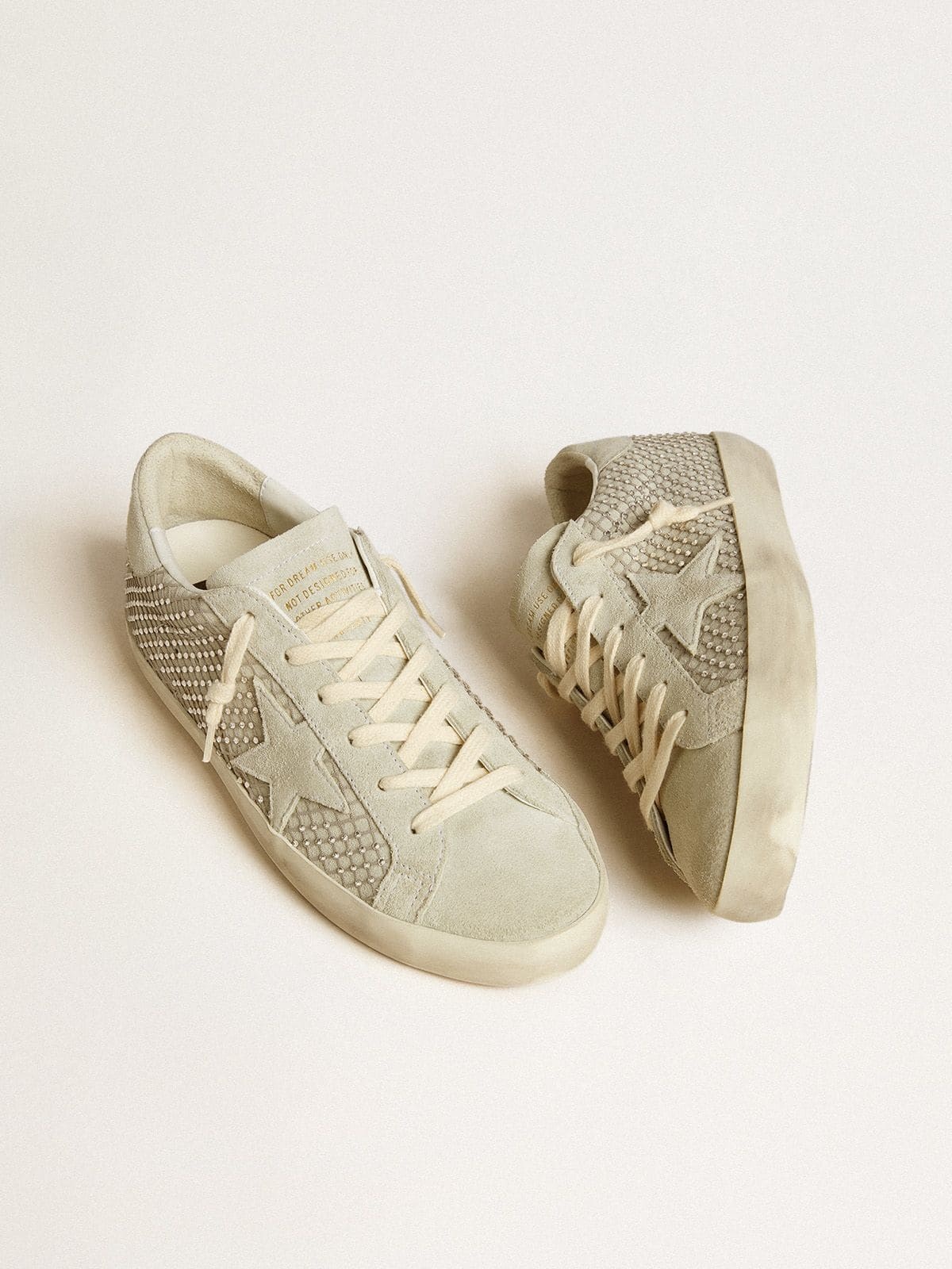 Super-Star with gray suede star and Swarovski crystal mesh - 2