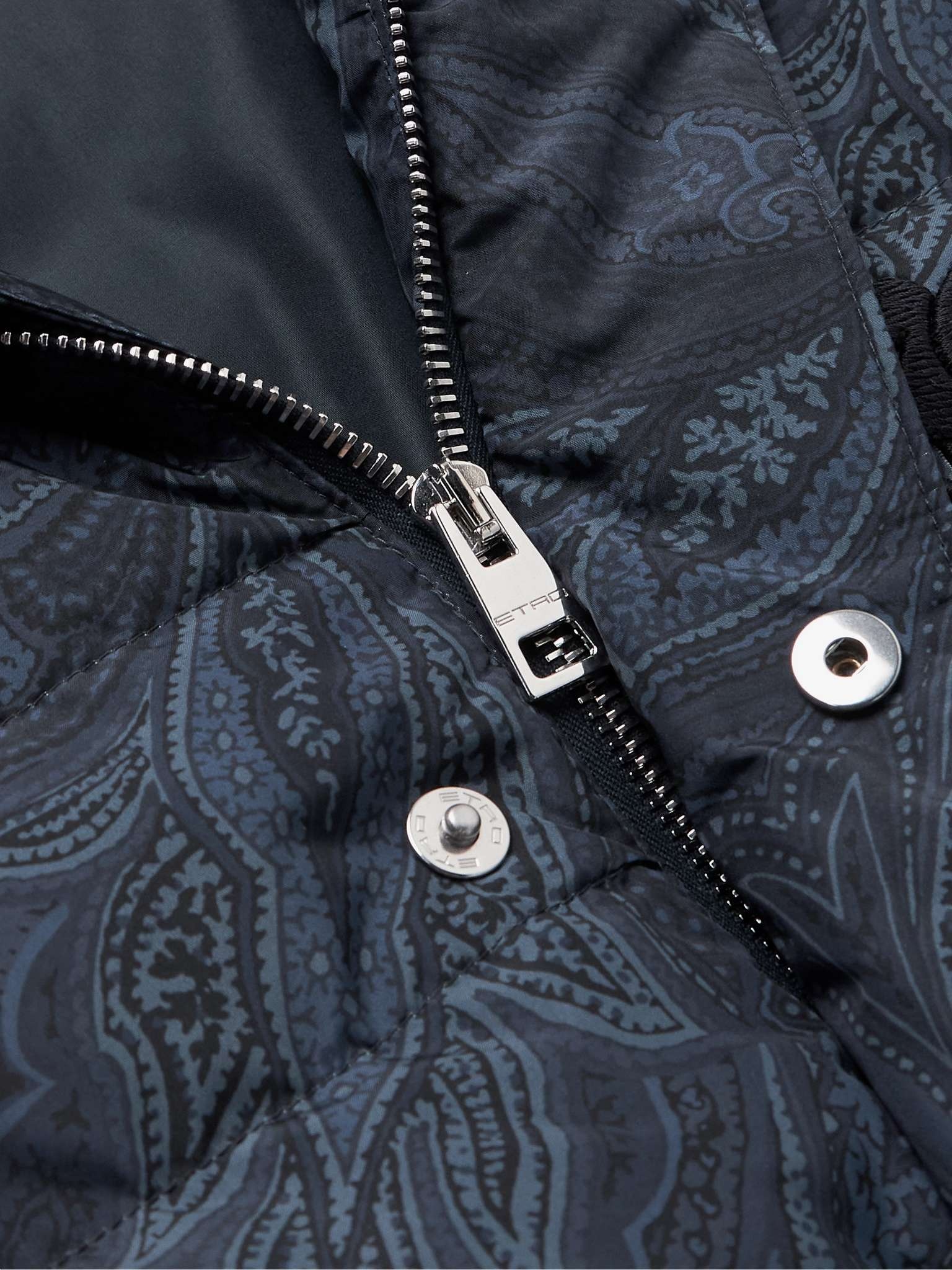 Logo-Embroidered Paisley-Print Quilted Shell Down Gilet - 4