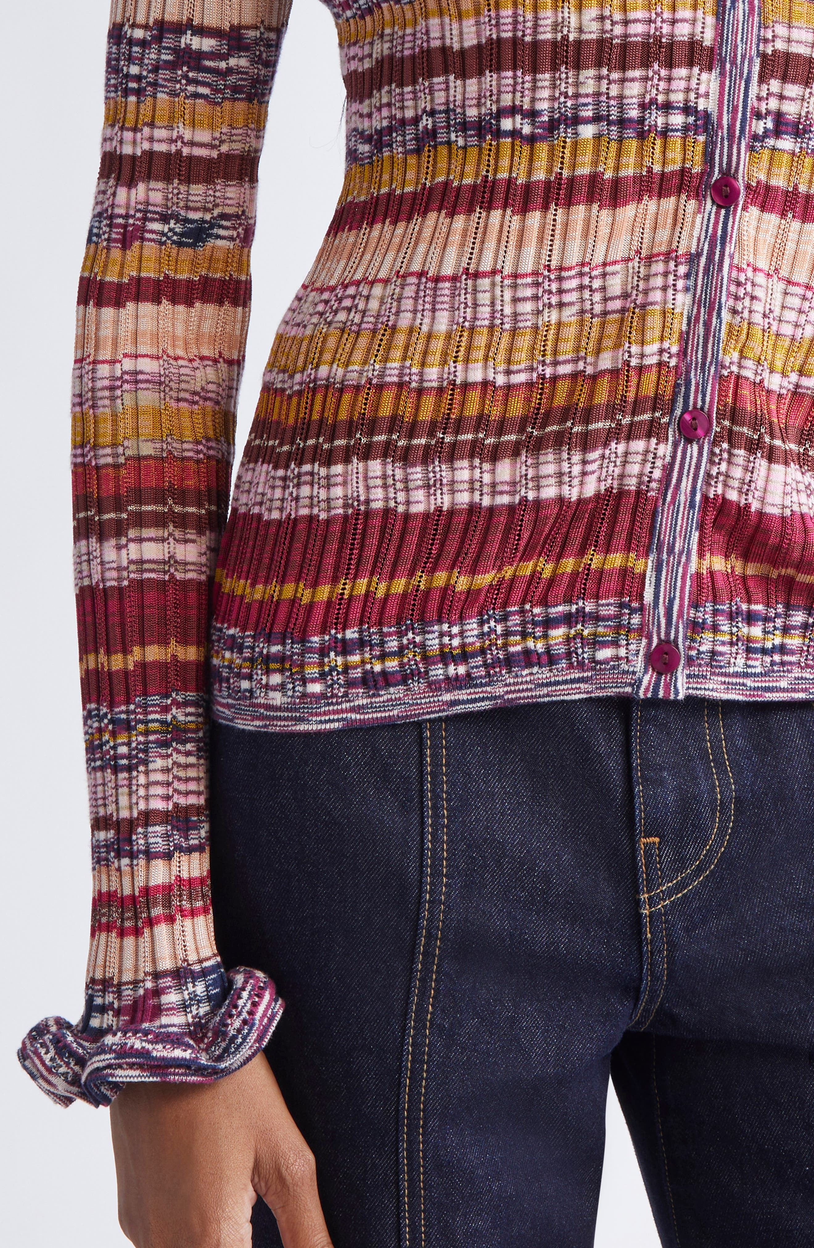 Ulla Johnson Lex Ruffle Space Dye Cardigan in Prism at Nordstrom - 4