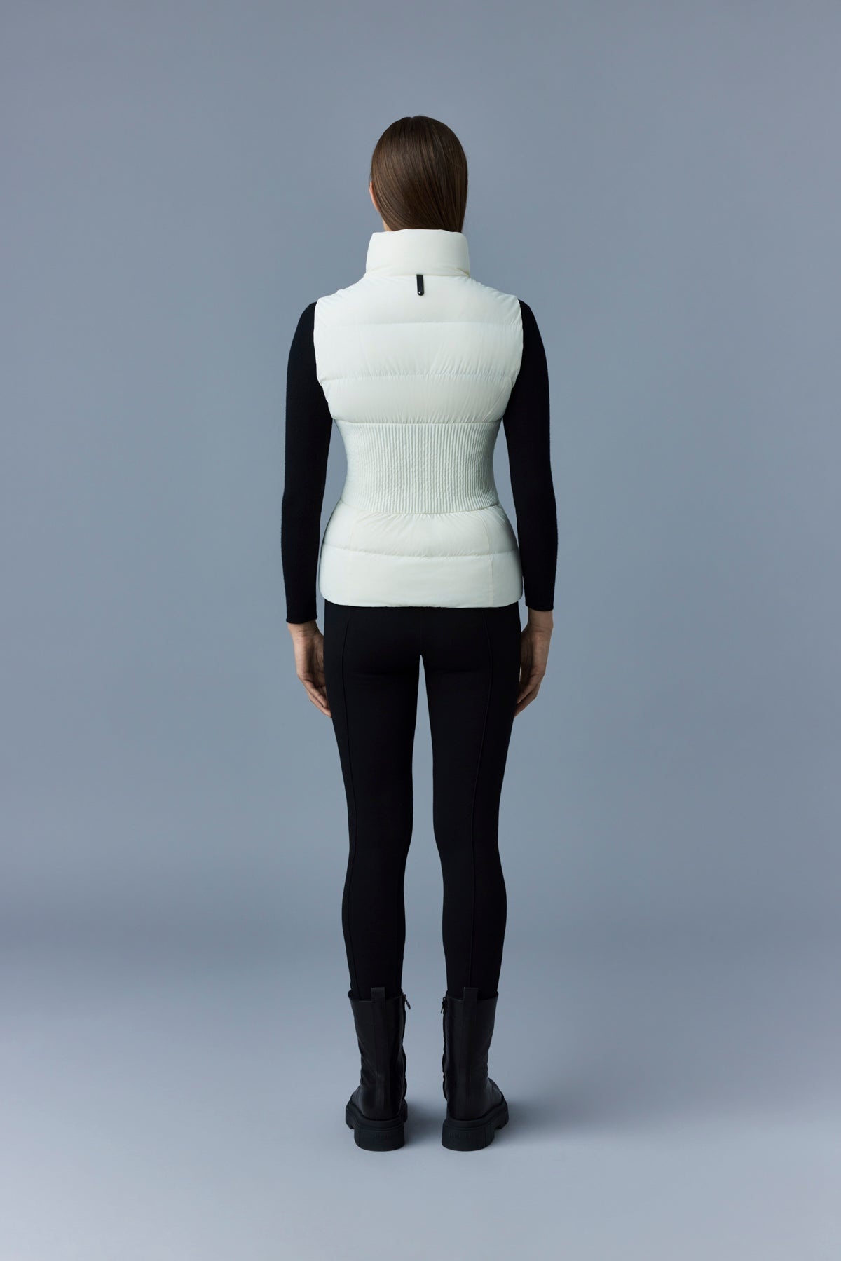 GISELA Stretch light down vest with stand collar - 4
