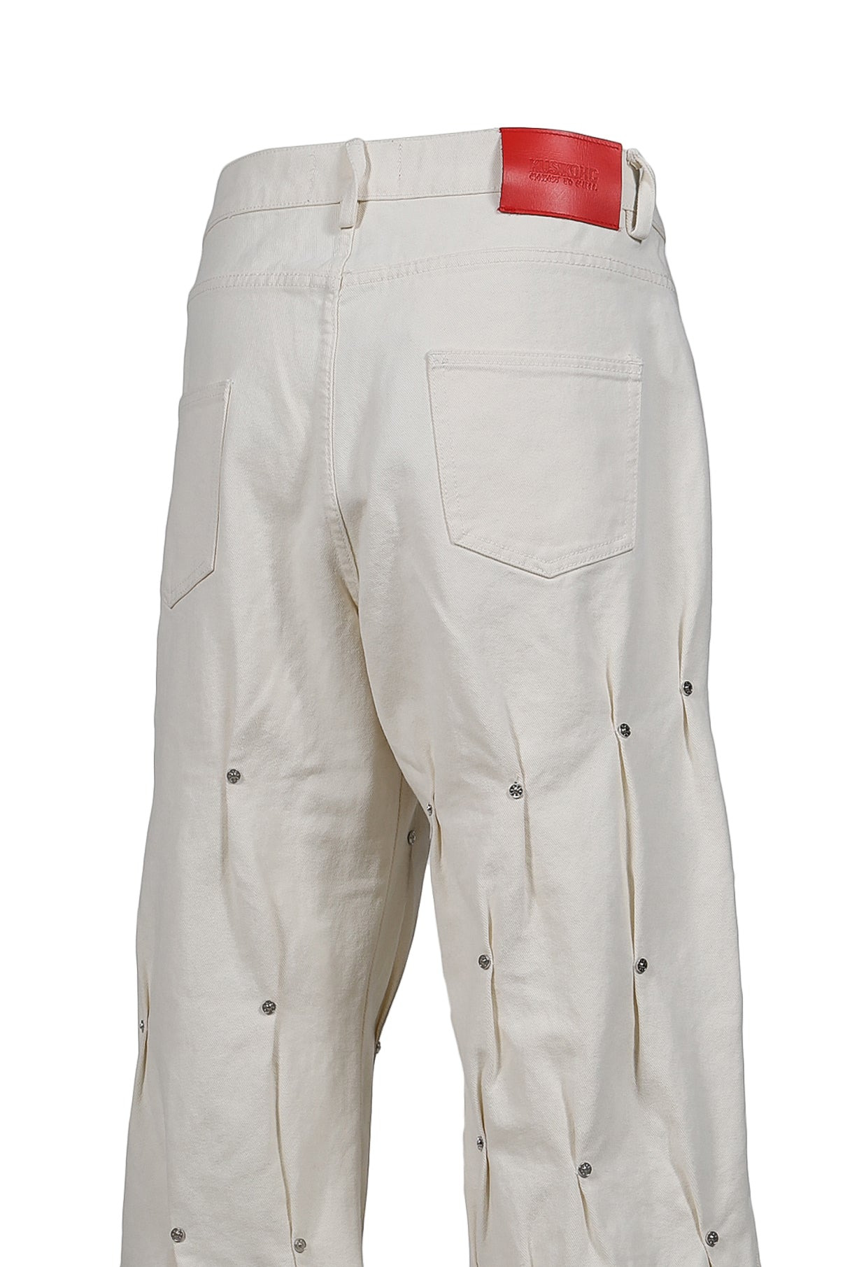 MULTIRIVET BURNT PANTS / WHT - 9