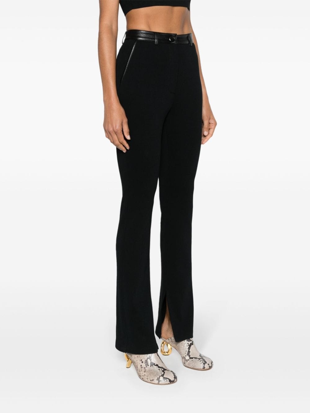 slim-leg fine-ribbed  trousers - 3