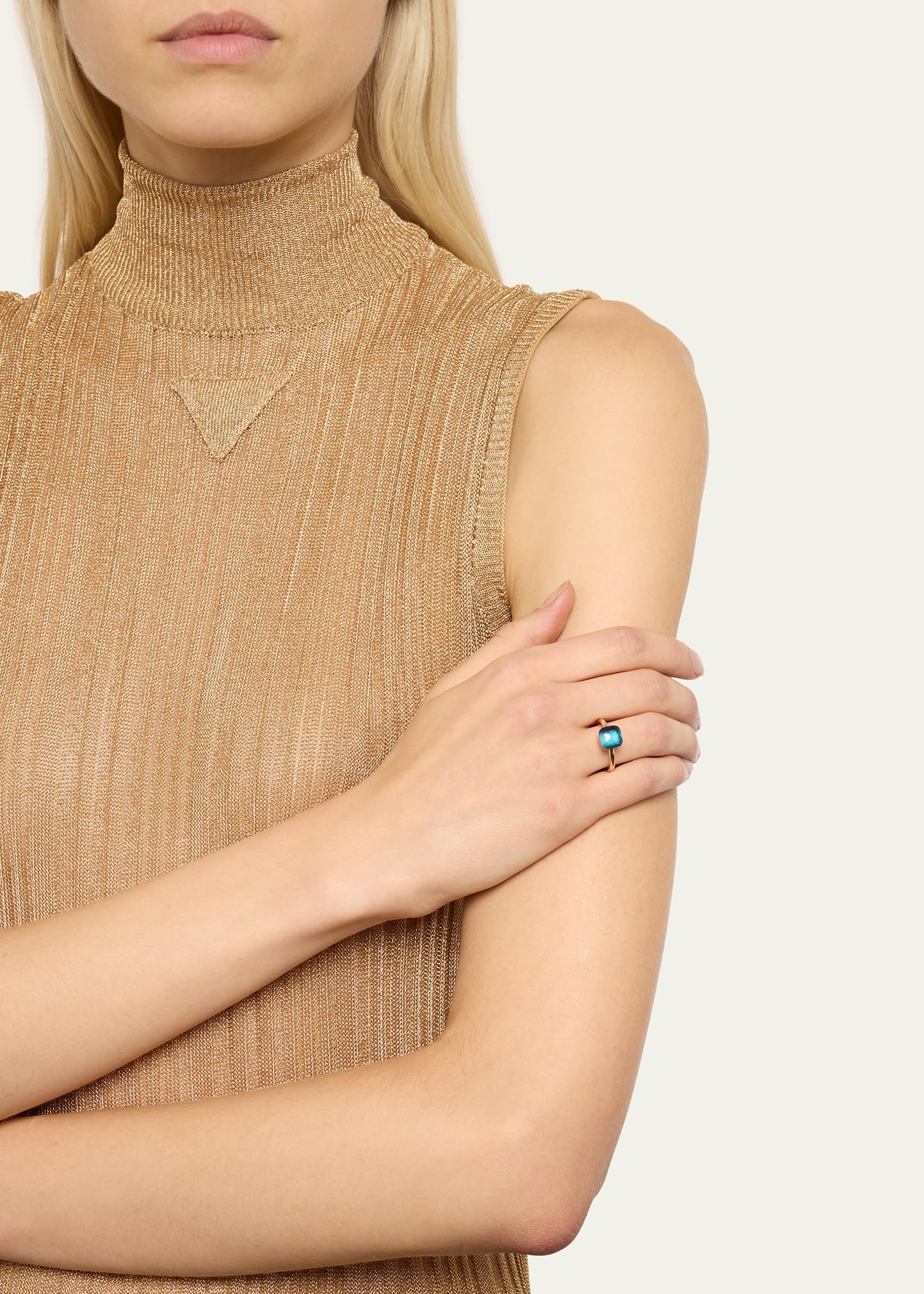 Nudo Petite 18k Rose Gold London Blue Topaz Ring - 2