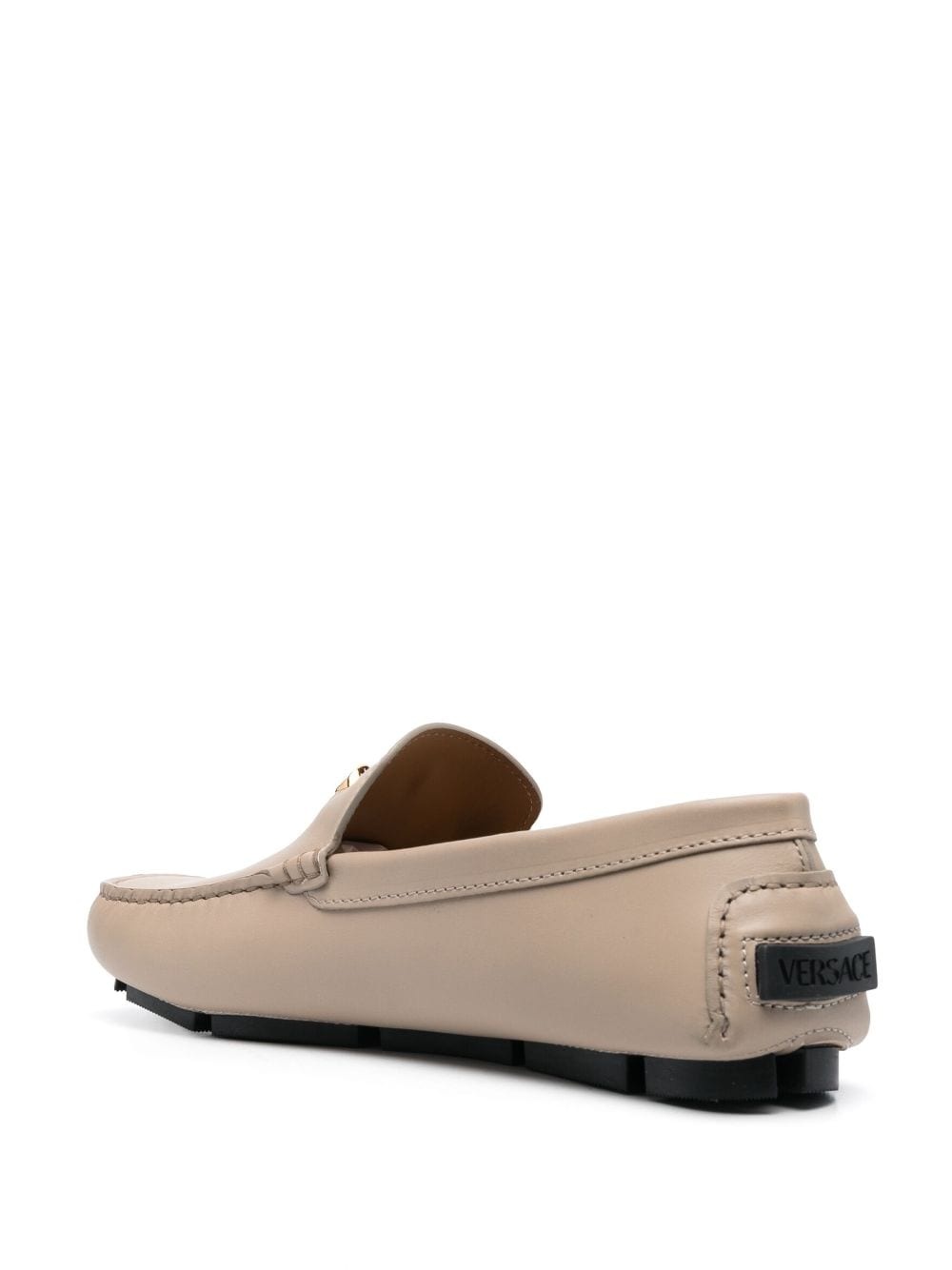 Medusa-plaque round-toe loafers - 3