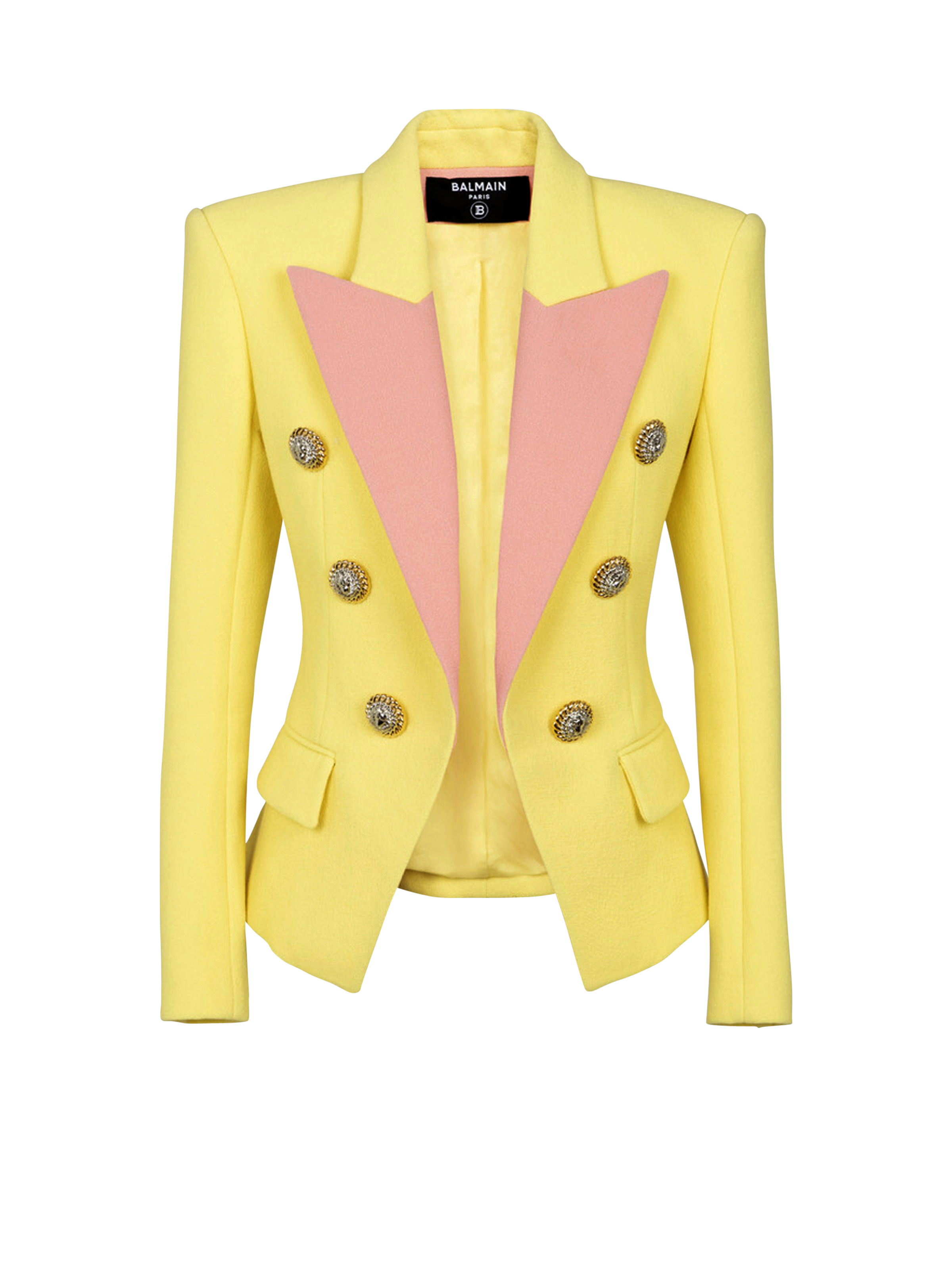 6-button double crepe two-tone jacket - 1