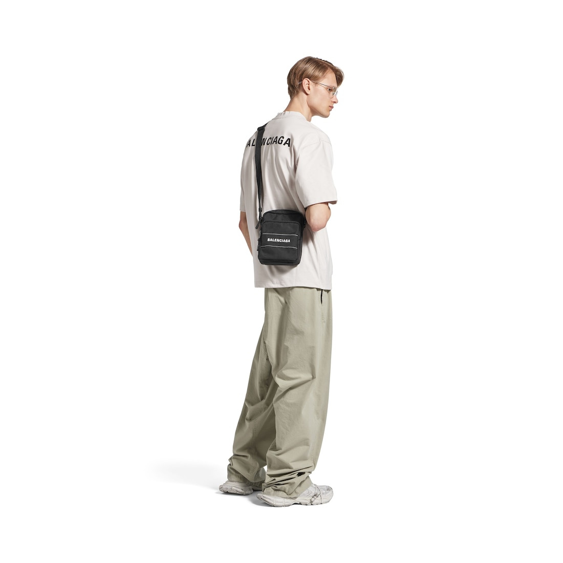 Men's Sport Small Messenger Bag in Black/white - 6