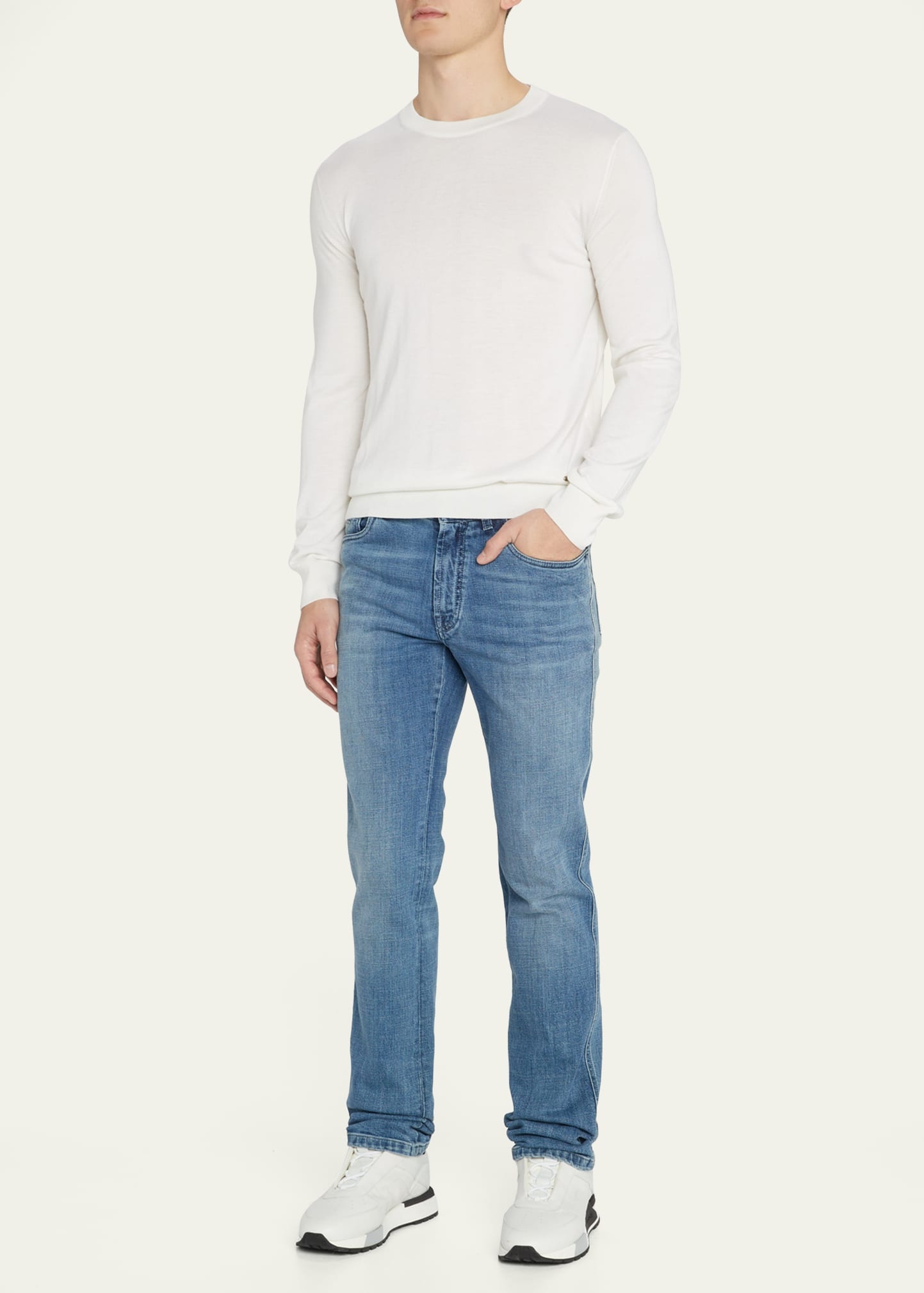 Men's Cashmere-Silk Crewneck Sweater - 2