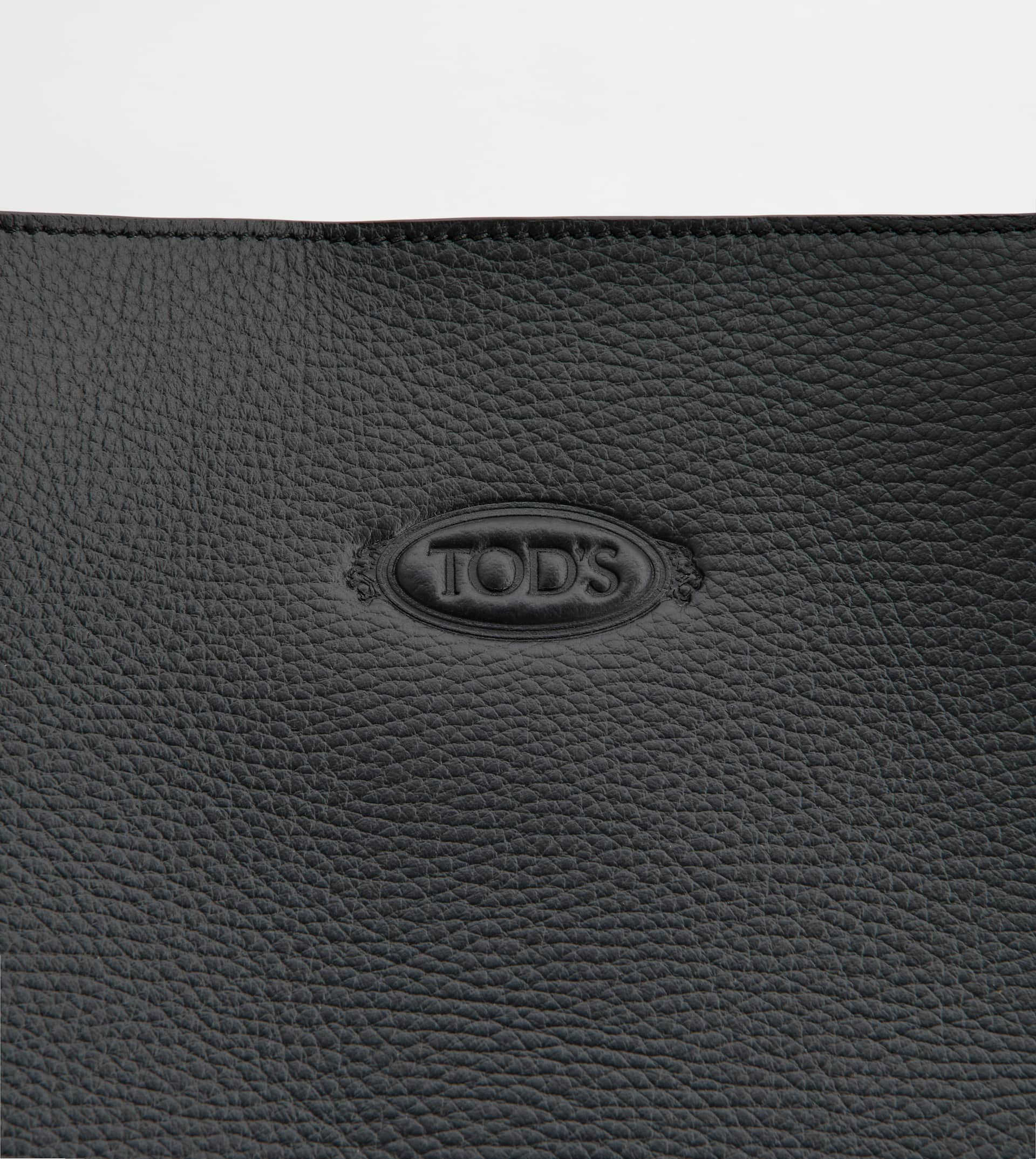 TOTE SHOPPING BAG IN LEATHER MEDIUM - BLACK - 6