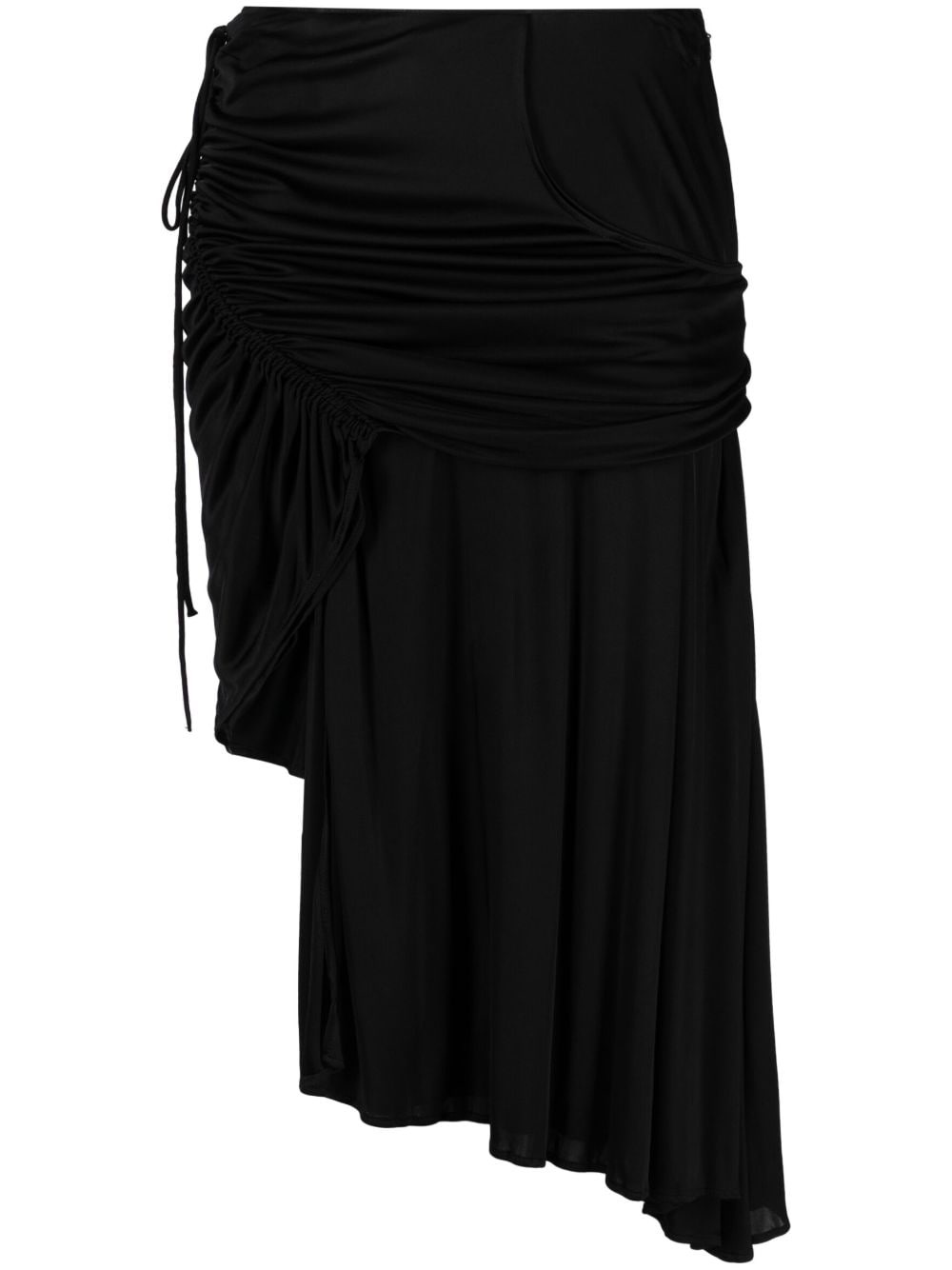 low-rise pleated asymmetric skirt - 1