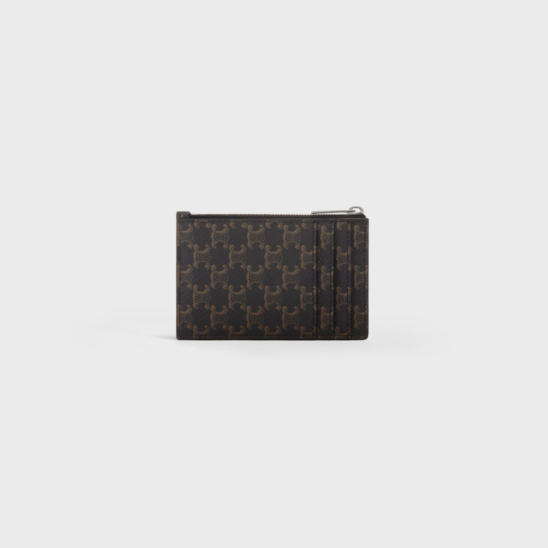 Zipped Card Holder in Triomphe Canvas and Lambskin 3