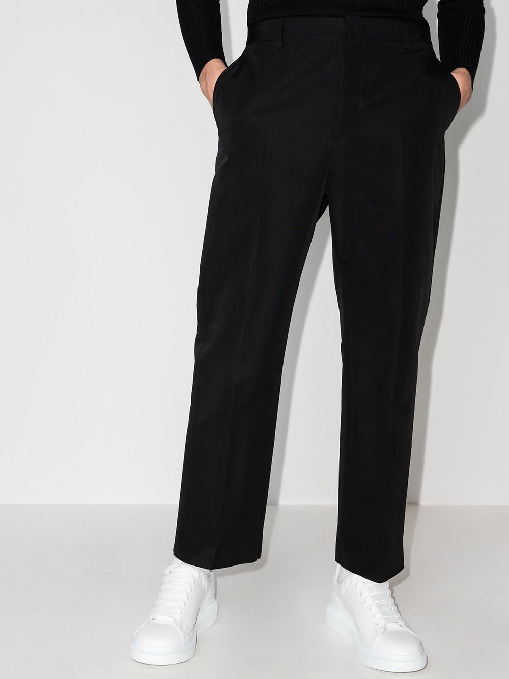 logo-embroidered tailored trousers - 2