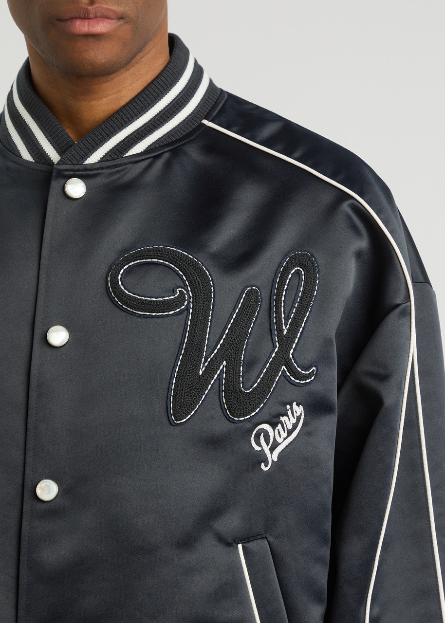 Wooyoungmi Logo-appliquéd Satin Bomber Jacket - 5