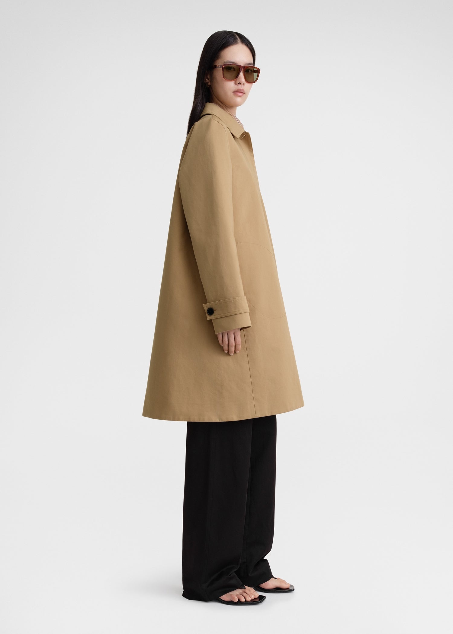 A-line car coat caramel - 3