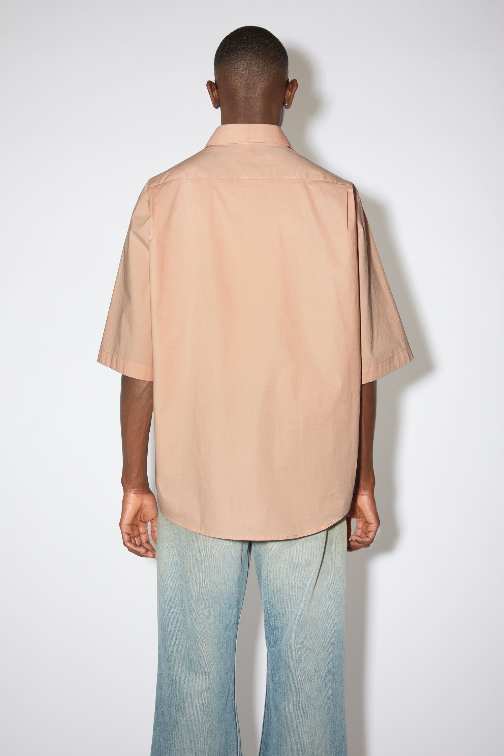 Short sleeve button-up - Blush beige - 3
