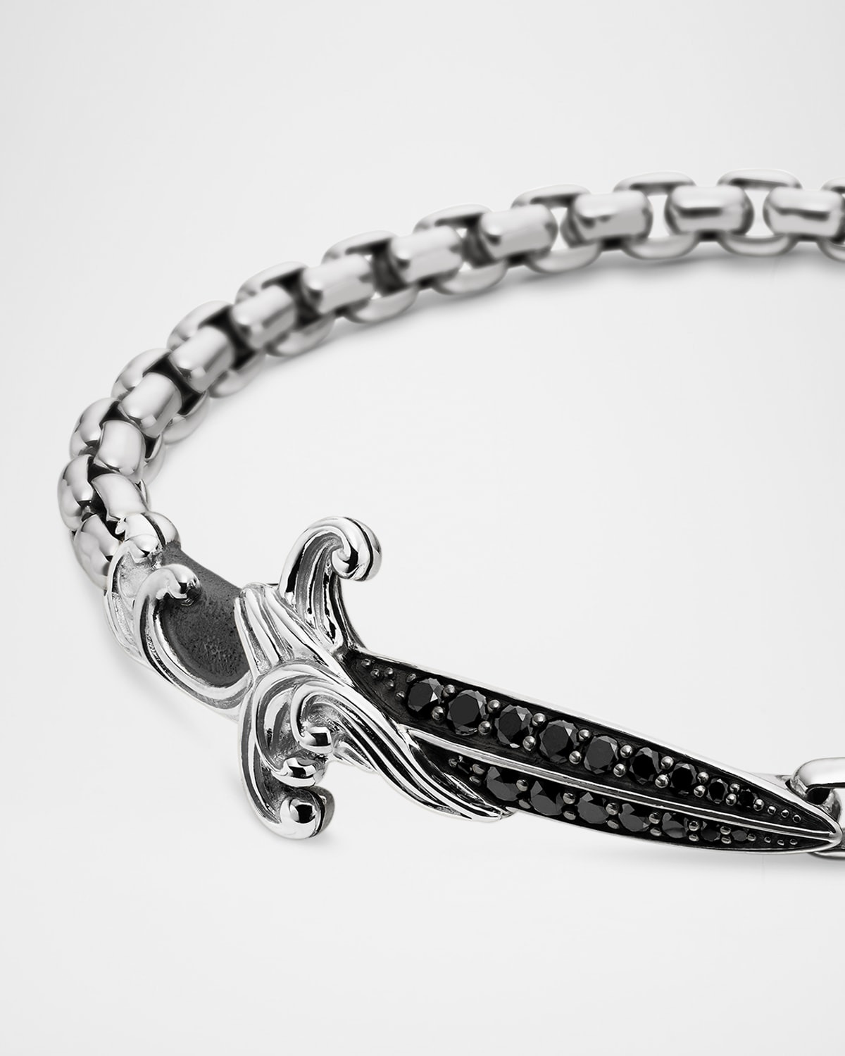 Men's Waves Dagger Bracelet in Silver, 5mm - 4