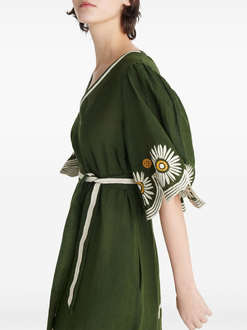 Hortense floral-embroidered linen dress 4